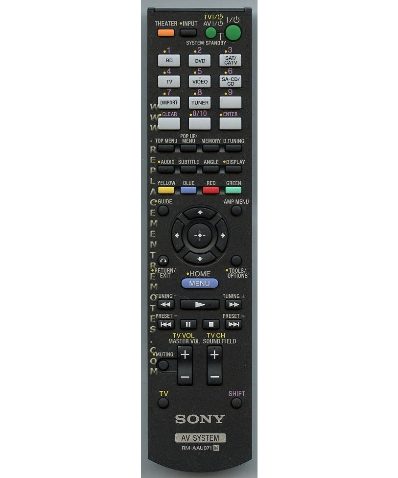 Sony RM-AAU071 A/V Receiver Home Theater System Remote Control - 148761111 - RMAAU071