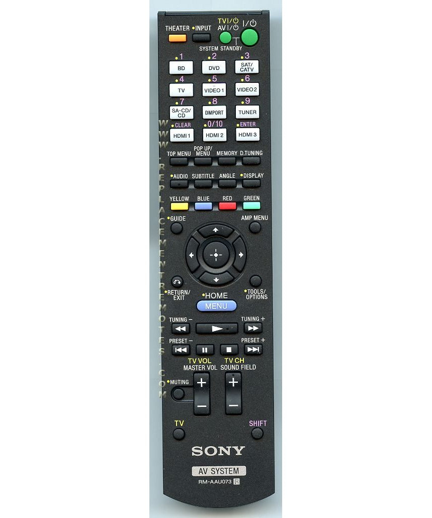 Sony RM-AAU073 A/V Receiver Home Theater System Remote Control - 148761311 - RMAAU073