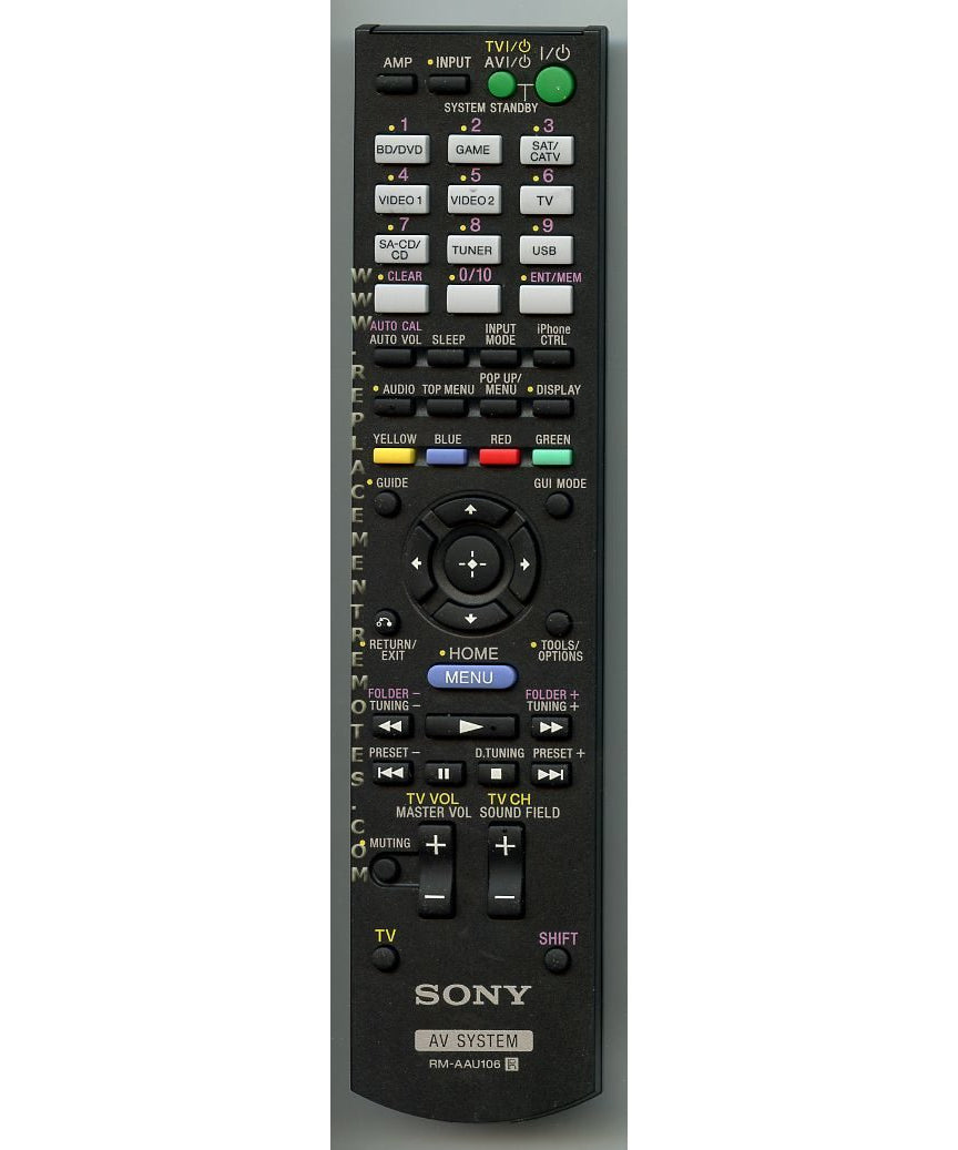 Sony RM-AAU106 A/V Receiver Home Theater System Remote Control - 148934512 - RMAAU106