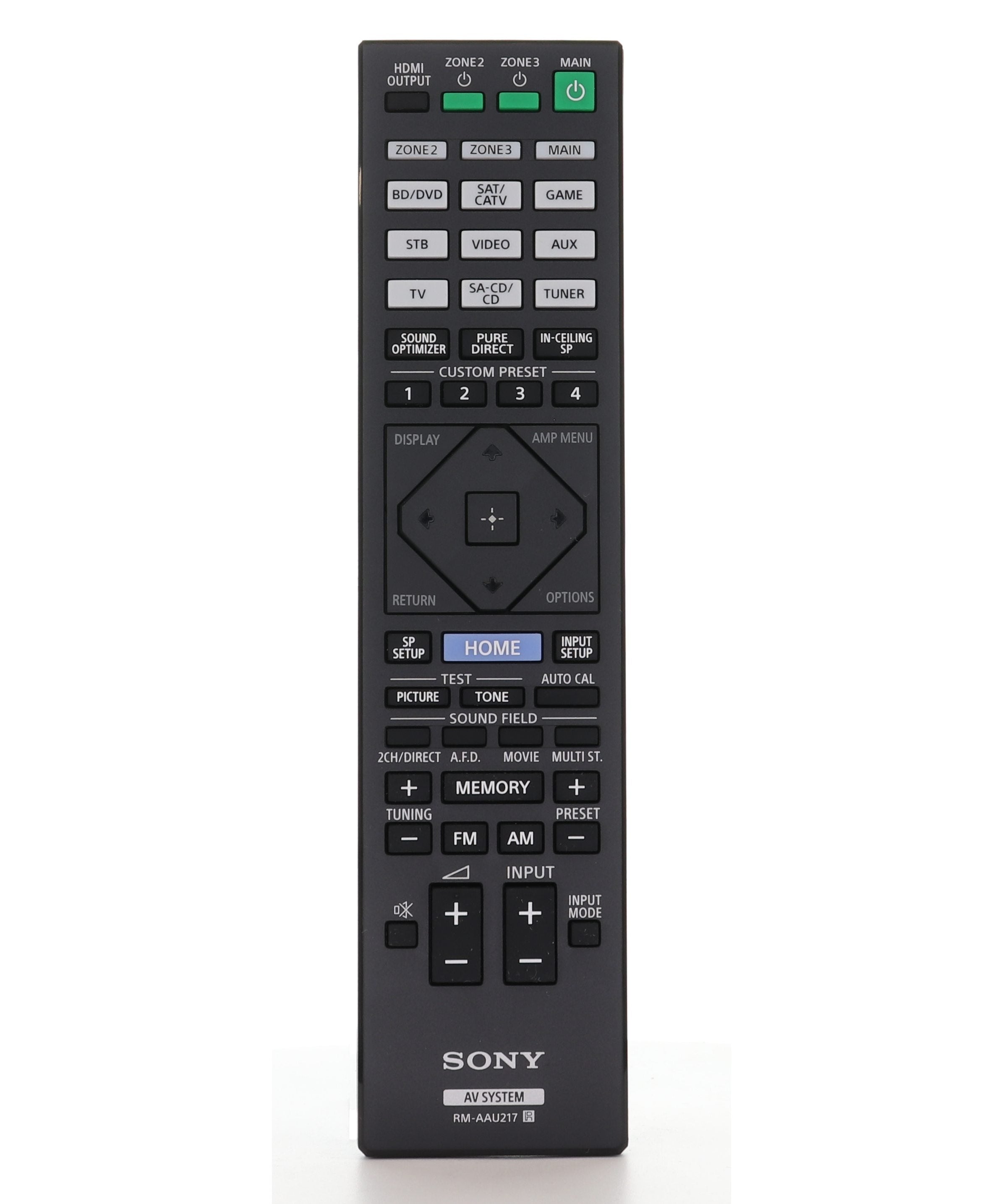Sony RM-AAU217 A/V Receiver System Remote Control - 1-492-849-21