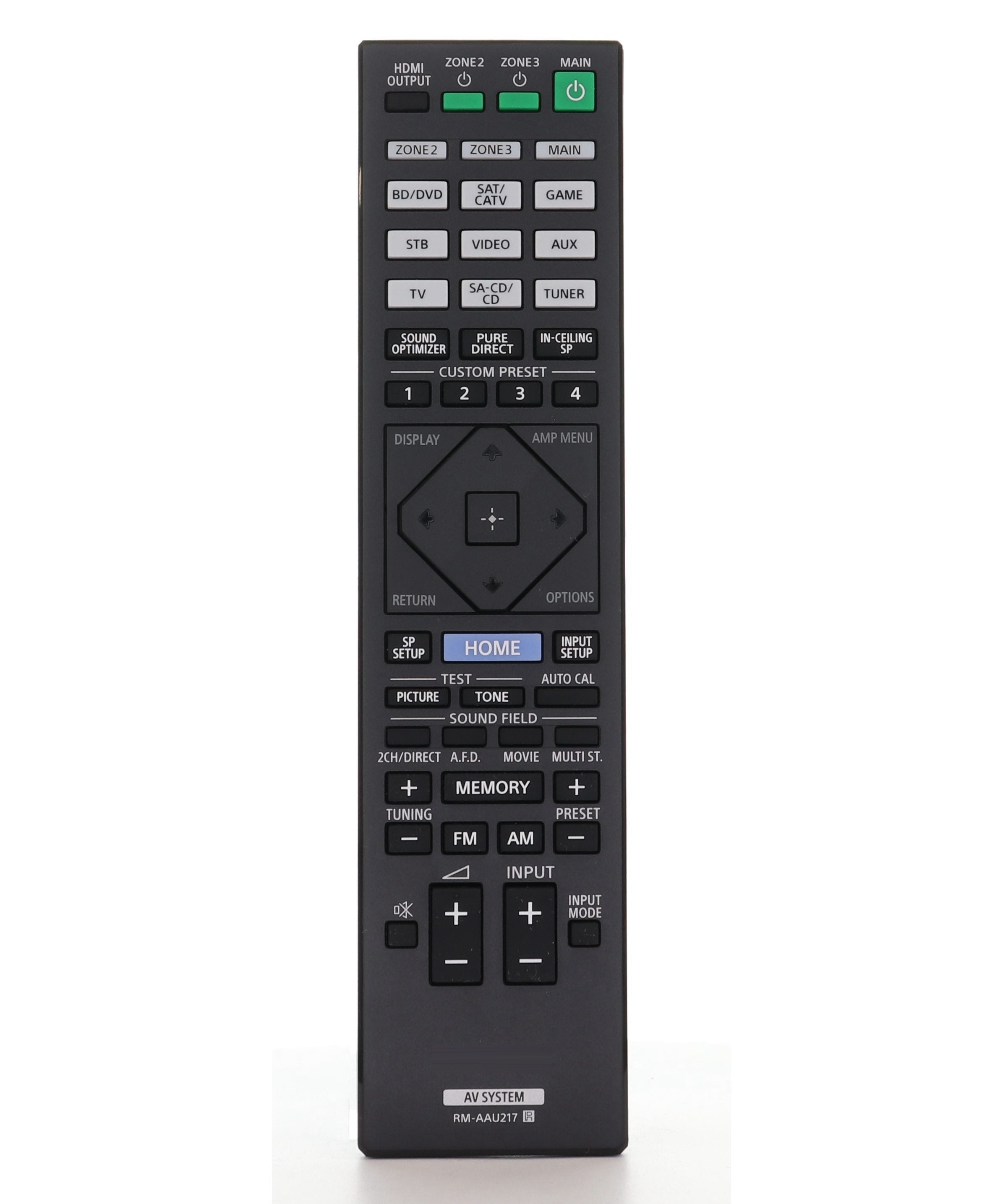 Sony RM-AAU217 A/V Receiver System Remote Control - 1-492-849-21