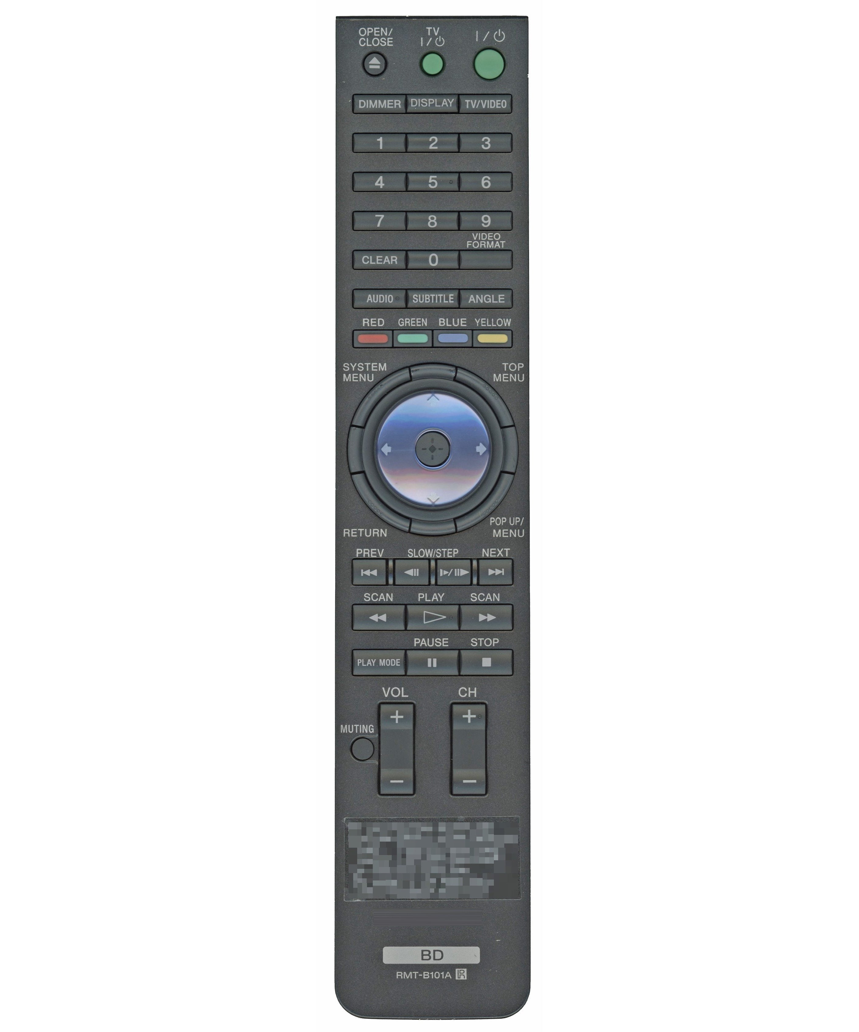 Sony RMT-B101A Blu-Ray Disc DVD Remote Control - 1-479-848-31