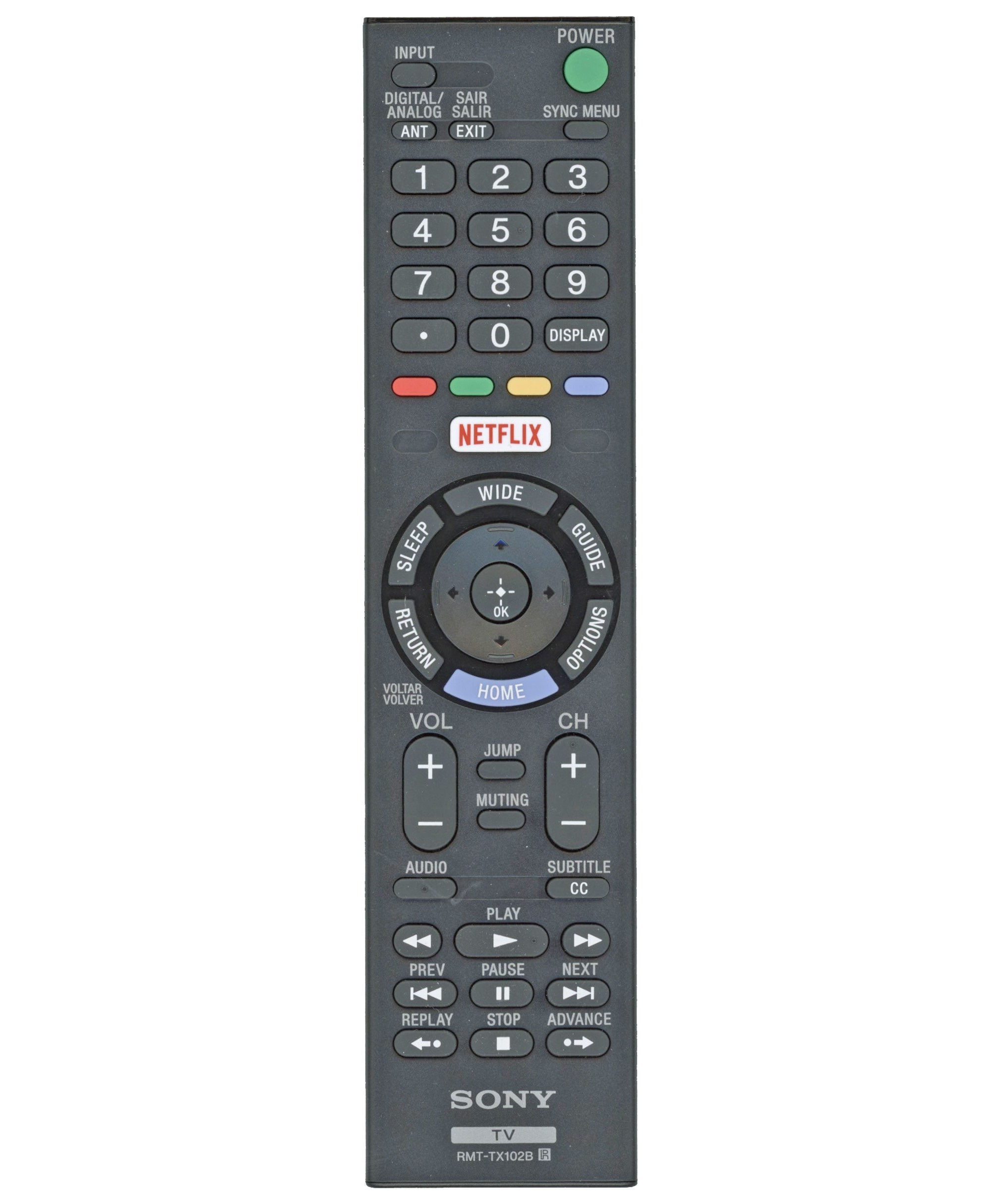 Sony RMT-TX102B TV Remote Control for Sony LCD LED TV | IR | Netflix - 1-492-977-21