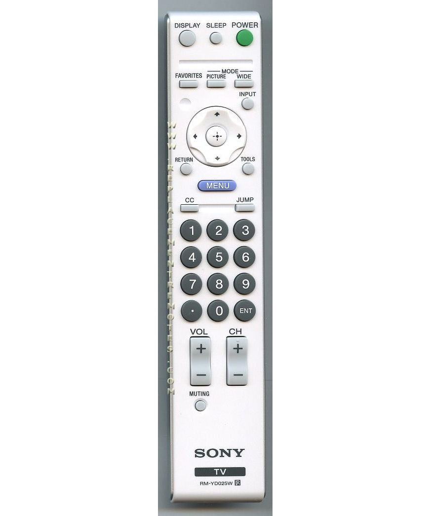 Sony RM-YD025W TV Remote Control - RMYD025W
