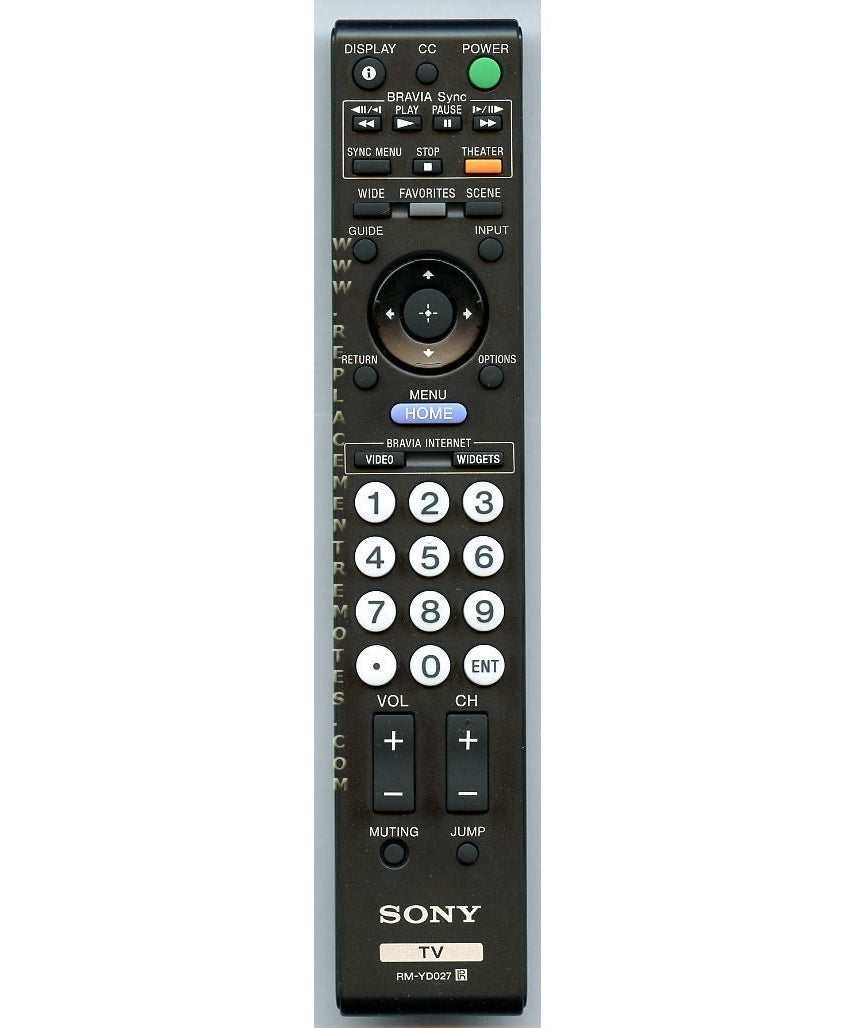 Sony RM-YD027 TV Remote Control - RMYD027