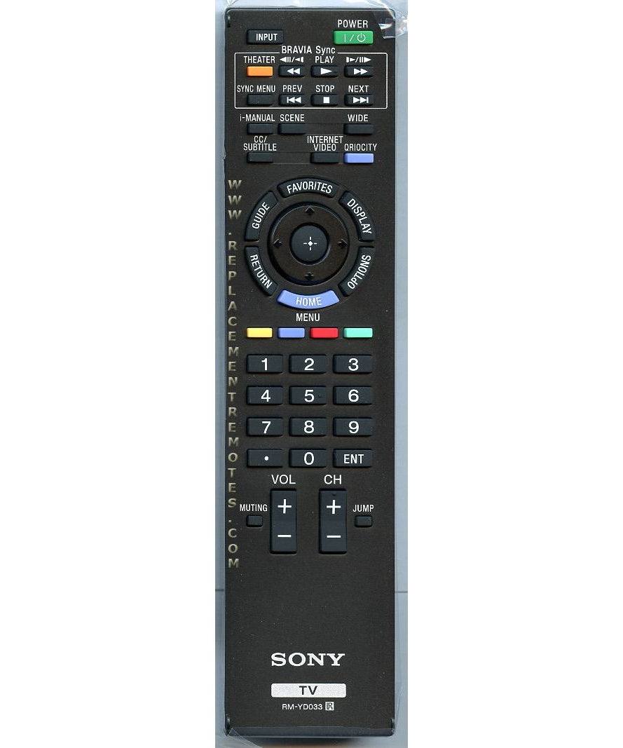 Sony RM-YD033 TV Remote Control - RMYD033
