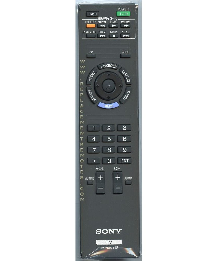 Sony RM-YD034 TV Remote Control - RMYD034