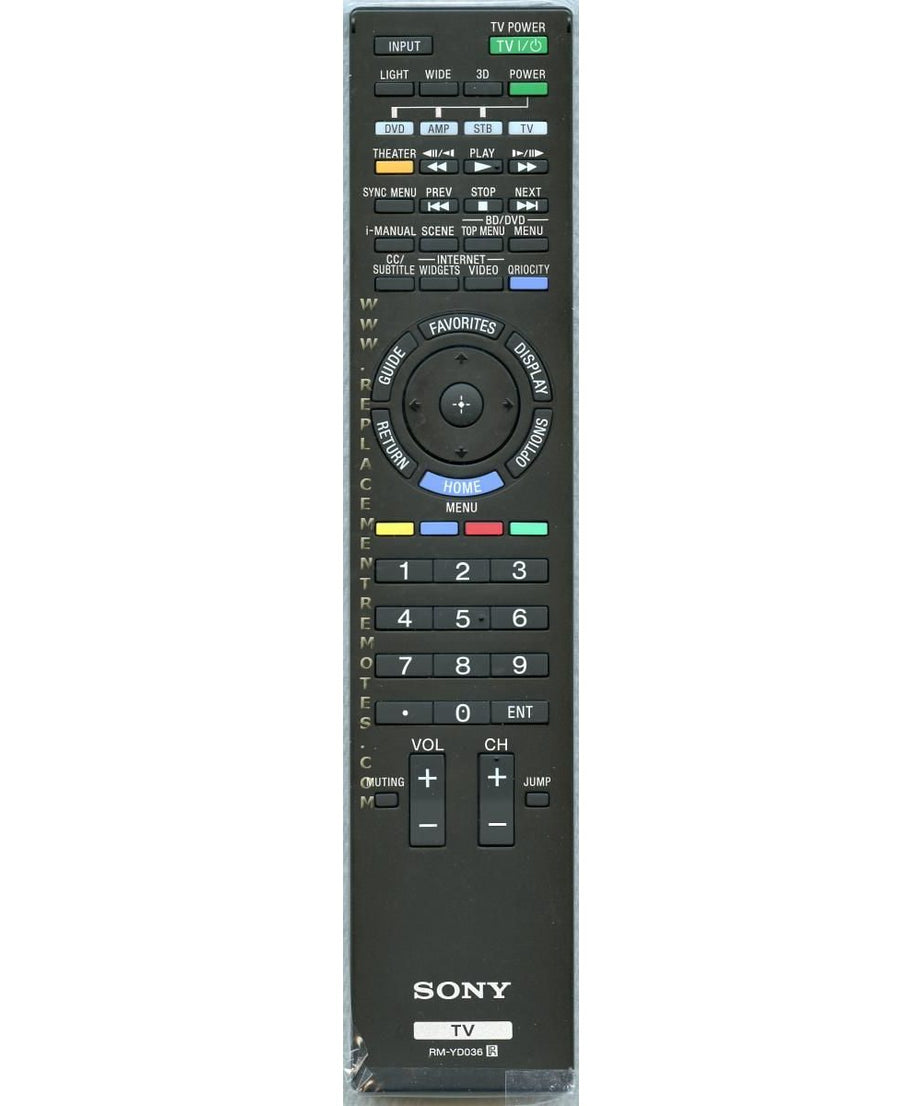 Sony RM-YD036 TV Remote Control - RMYD036