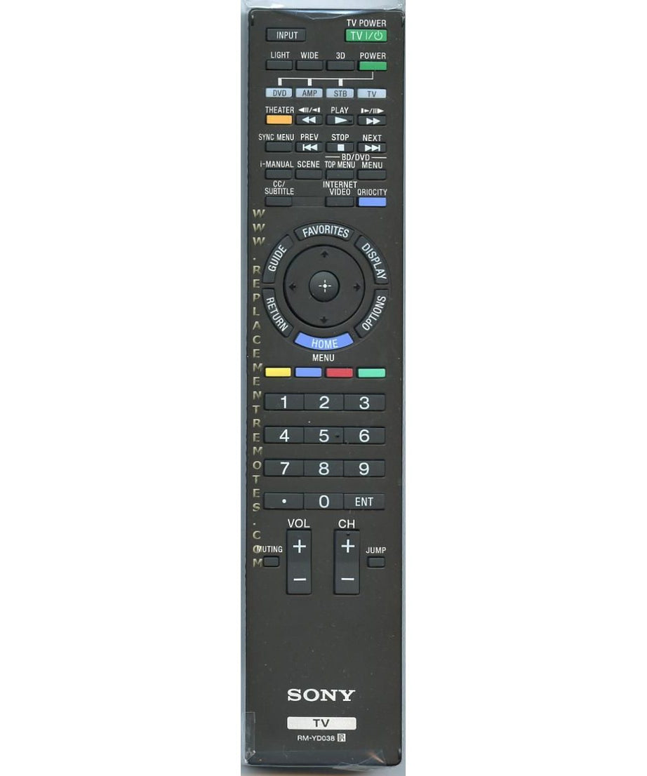 Sony RM-YD038 TV Remote Control - RMYD038