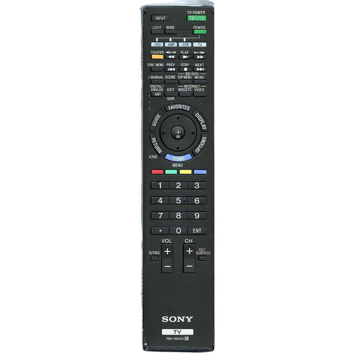 Sony RM-YD043 TV Remote Control - RMYD043
