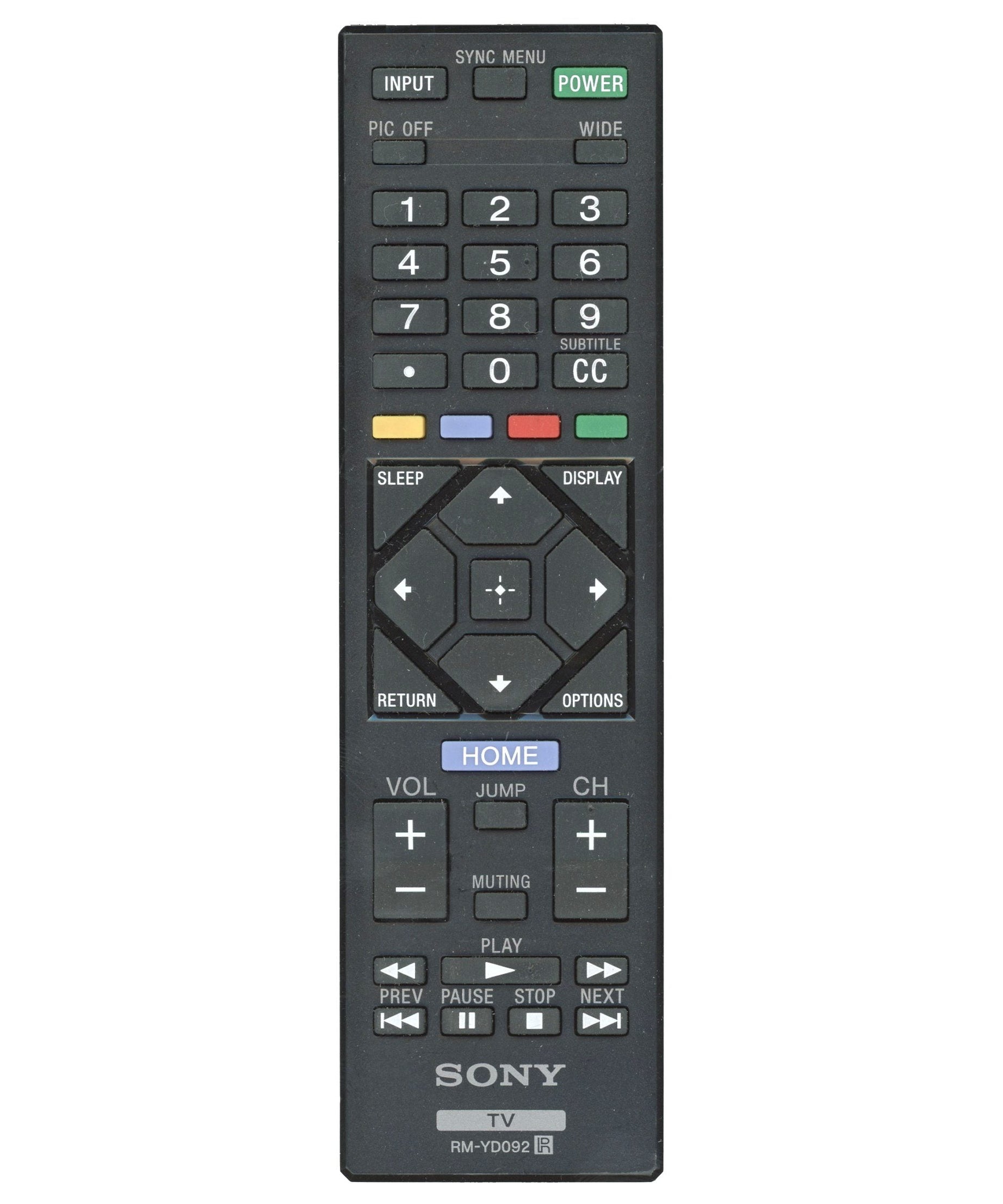 Sony RM-YD092 TV Remote Control - RMYD092