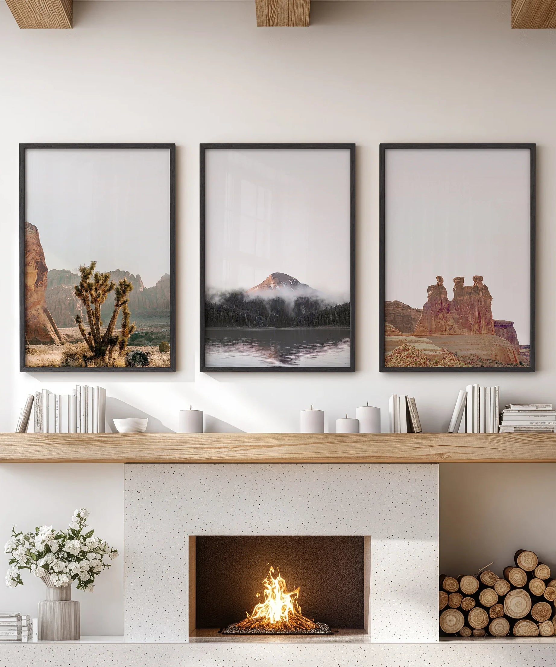 Southwest Desert Set of 3 Prints. Canyon Landscape, Red Rock