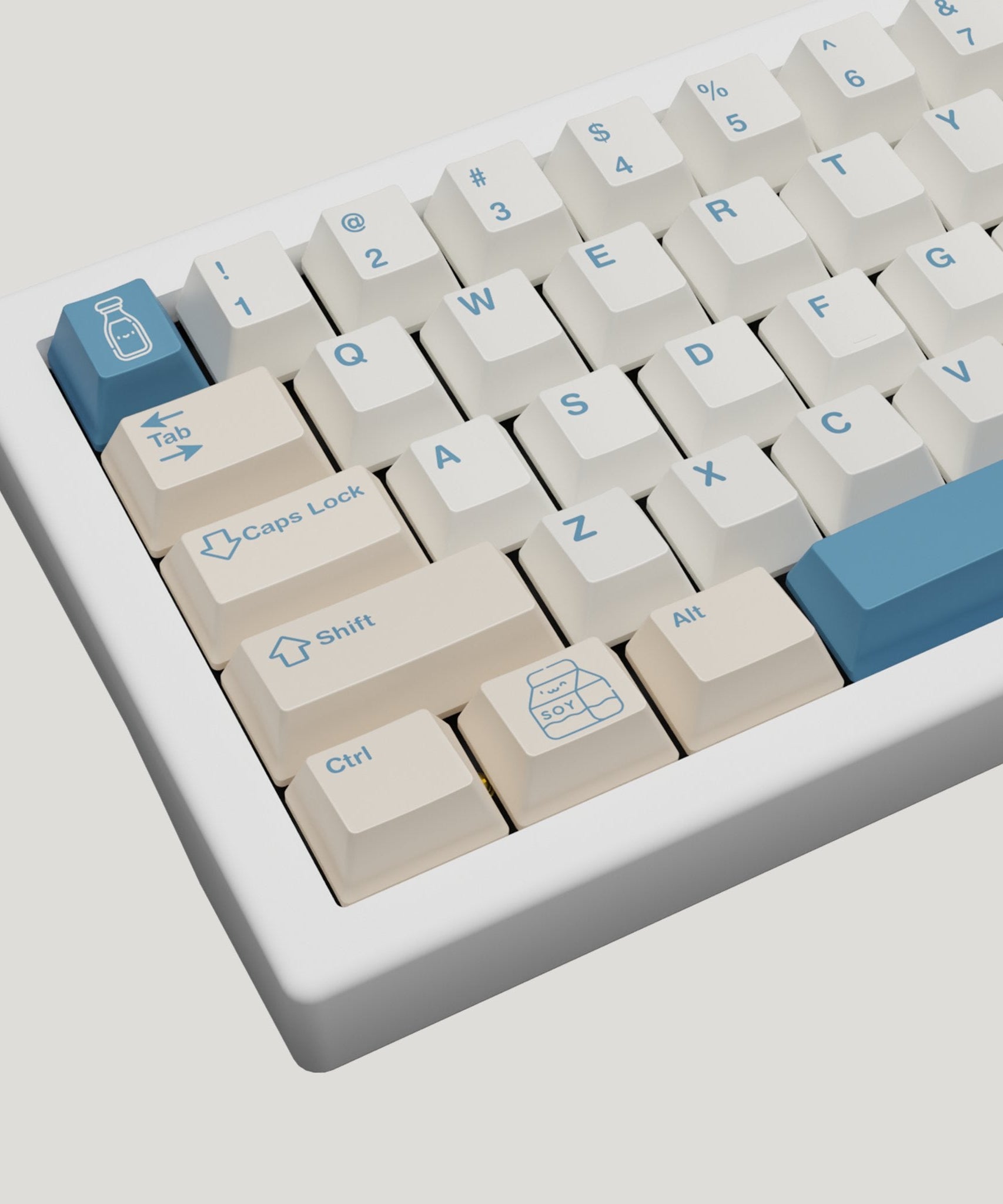Soya Milk Design Keycaps and Mechanical Keyboard