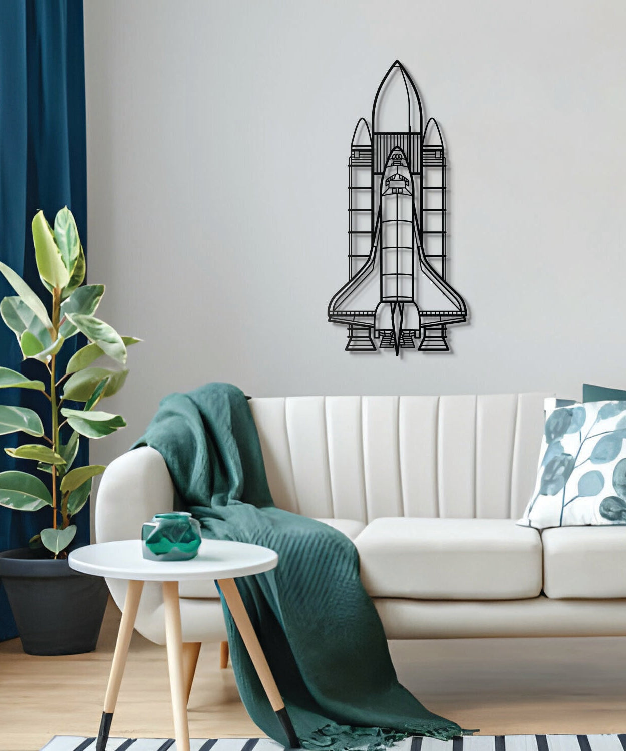 Wandbild aus Metall mit Flugzeugmotiv "Space System" - NCP0128