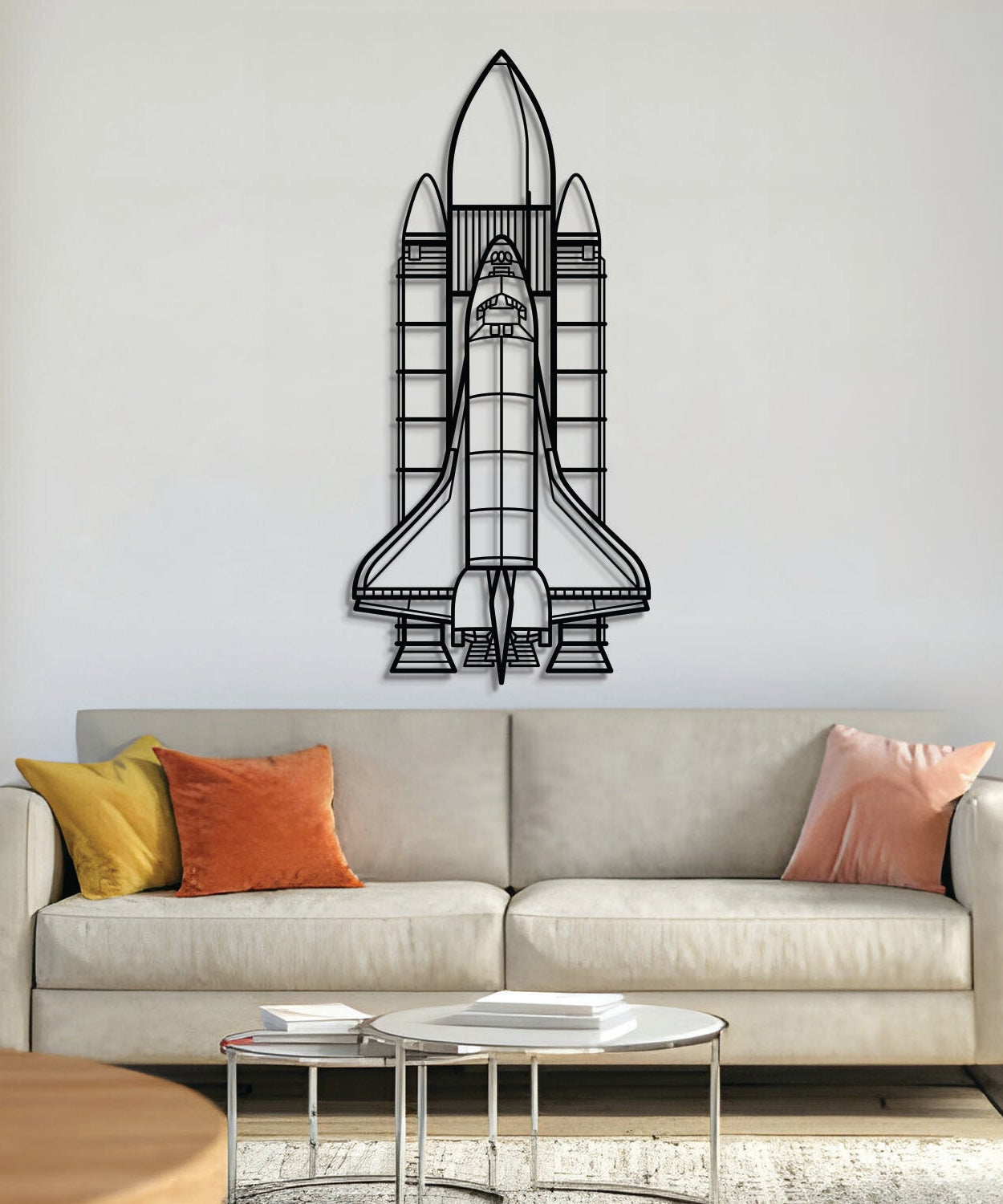Wandbild aus Metall mit Flugzeugmotiv "Space System" - NCP0128