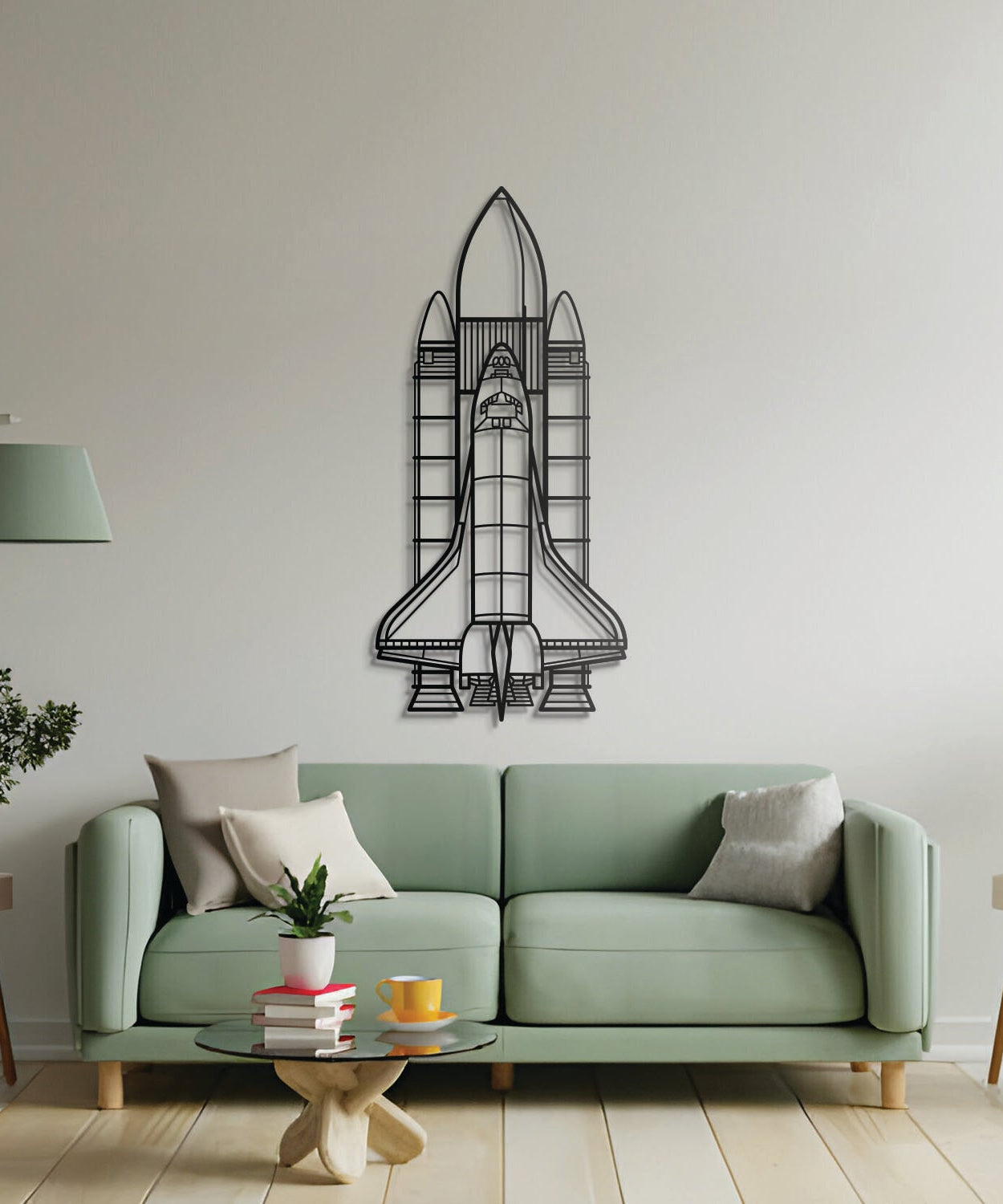 Wandbild aus Metall mit Flugzeugmotiv "Space System" - NCP0128