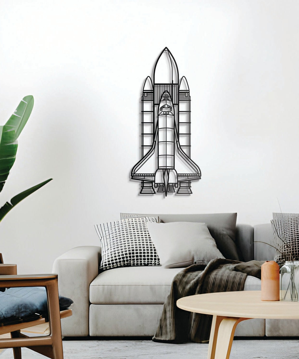 Wandbild aus Metall mit Flugzeugmotiv "Space System" - NCP0128