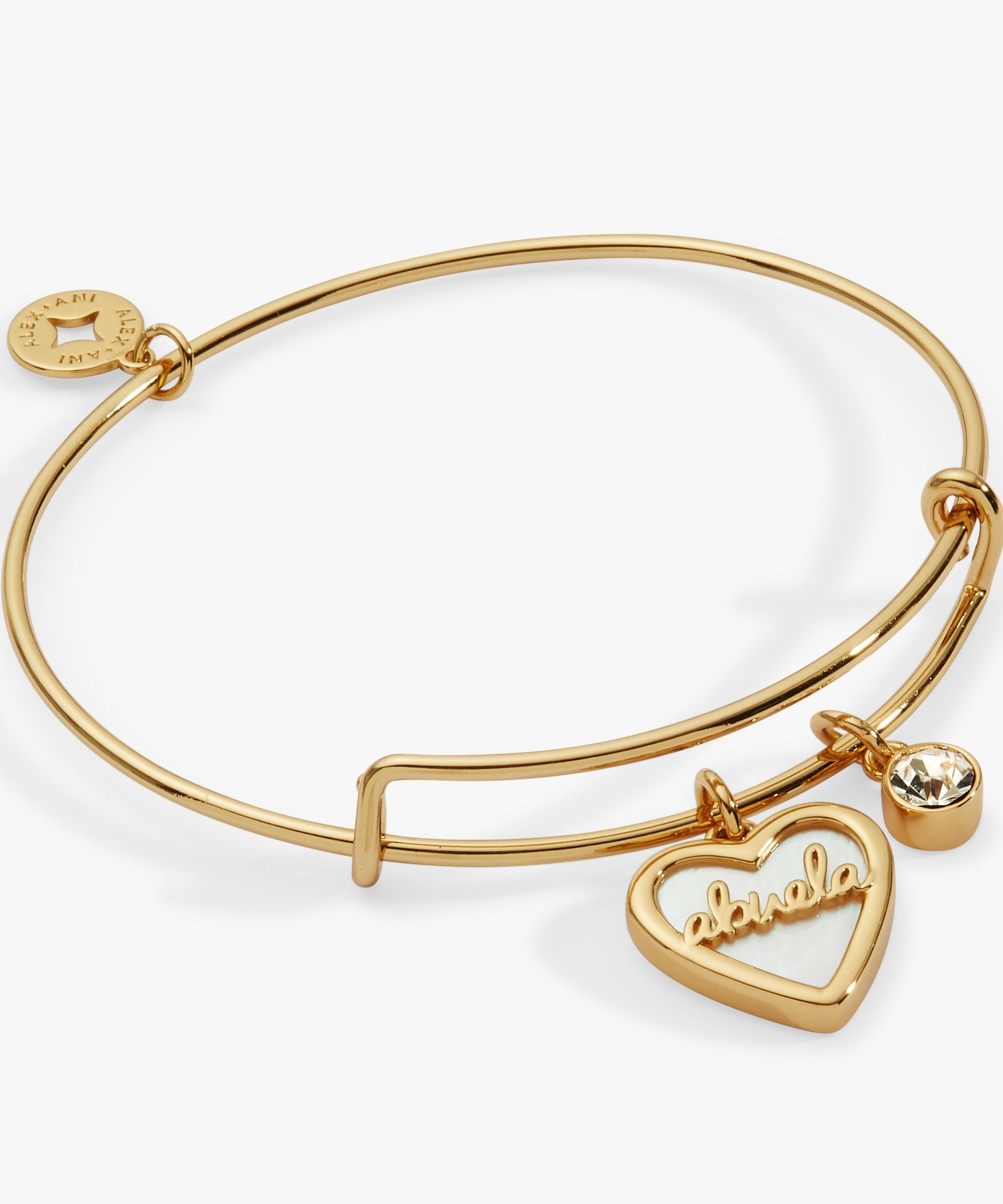 Abuela Mother of Pearl Heart Charm Bangle