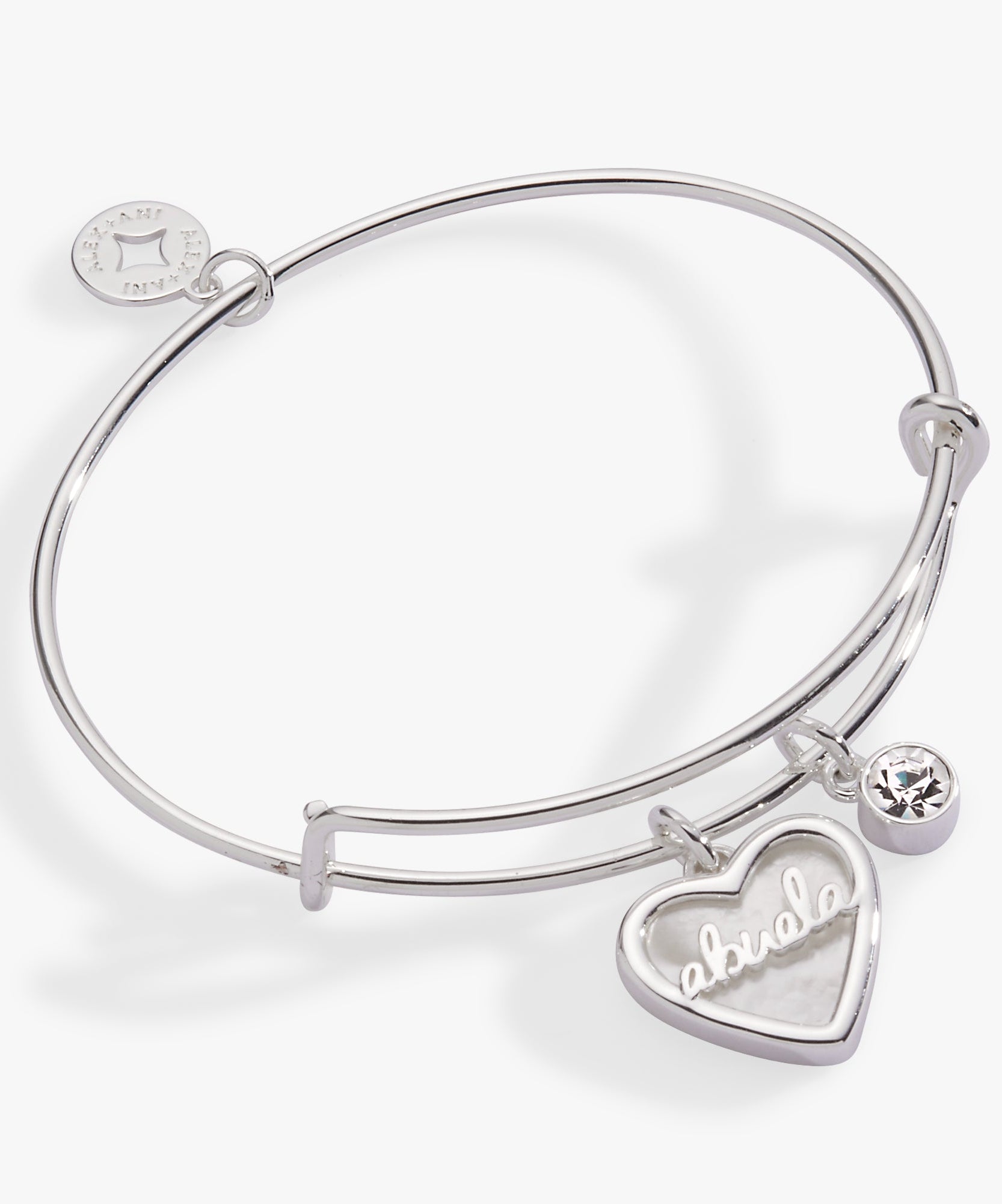 Abuela Mother of Pearl Heart Charm Bangle
