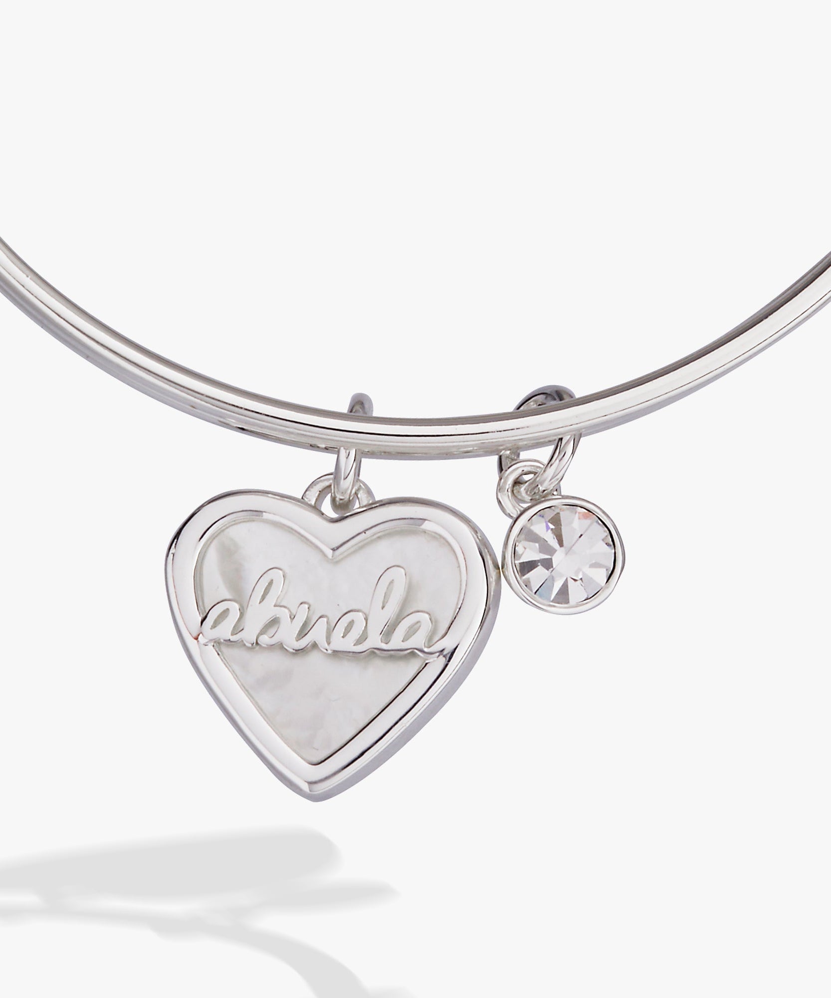 Abuela Mother of Pearl Heart Charm Bangle