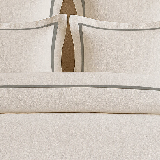 Linen Frame Trim Duvet Cover Set