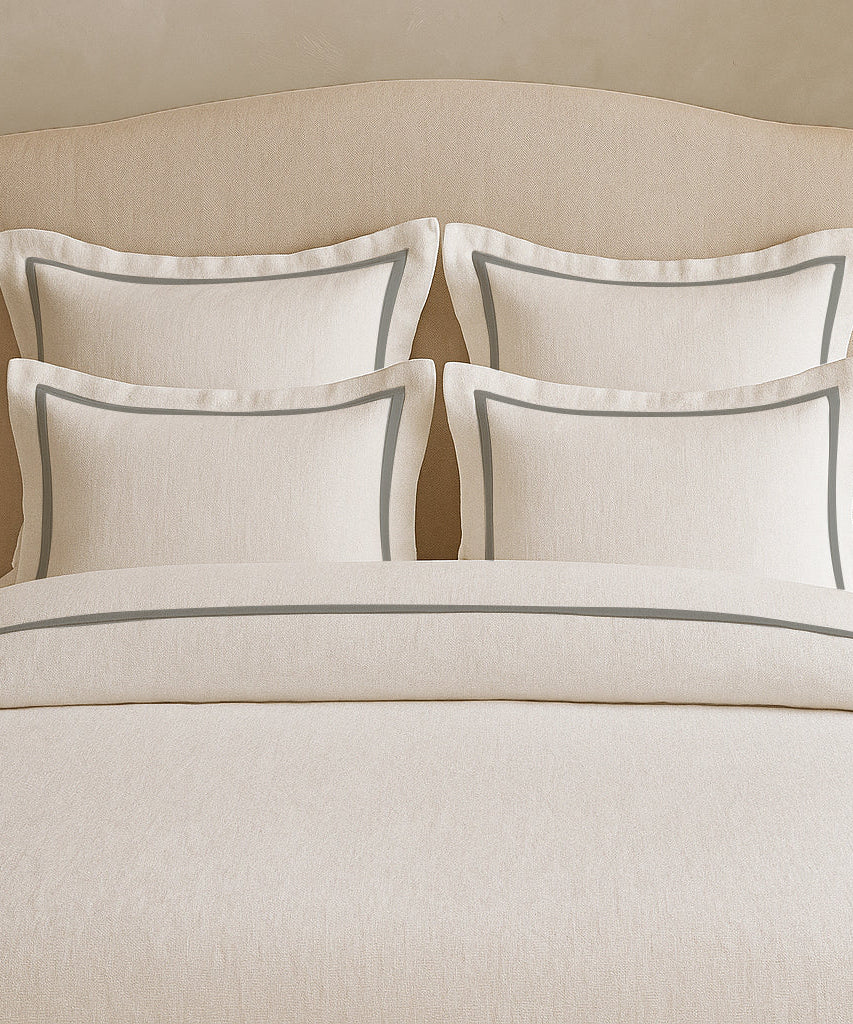 Linen Frame Trim Duvet Cover Set