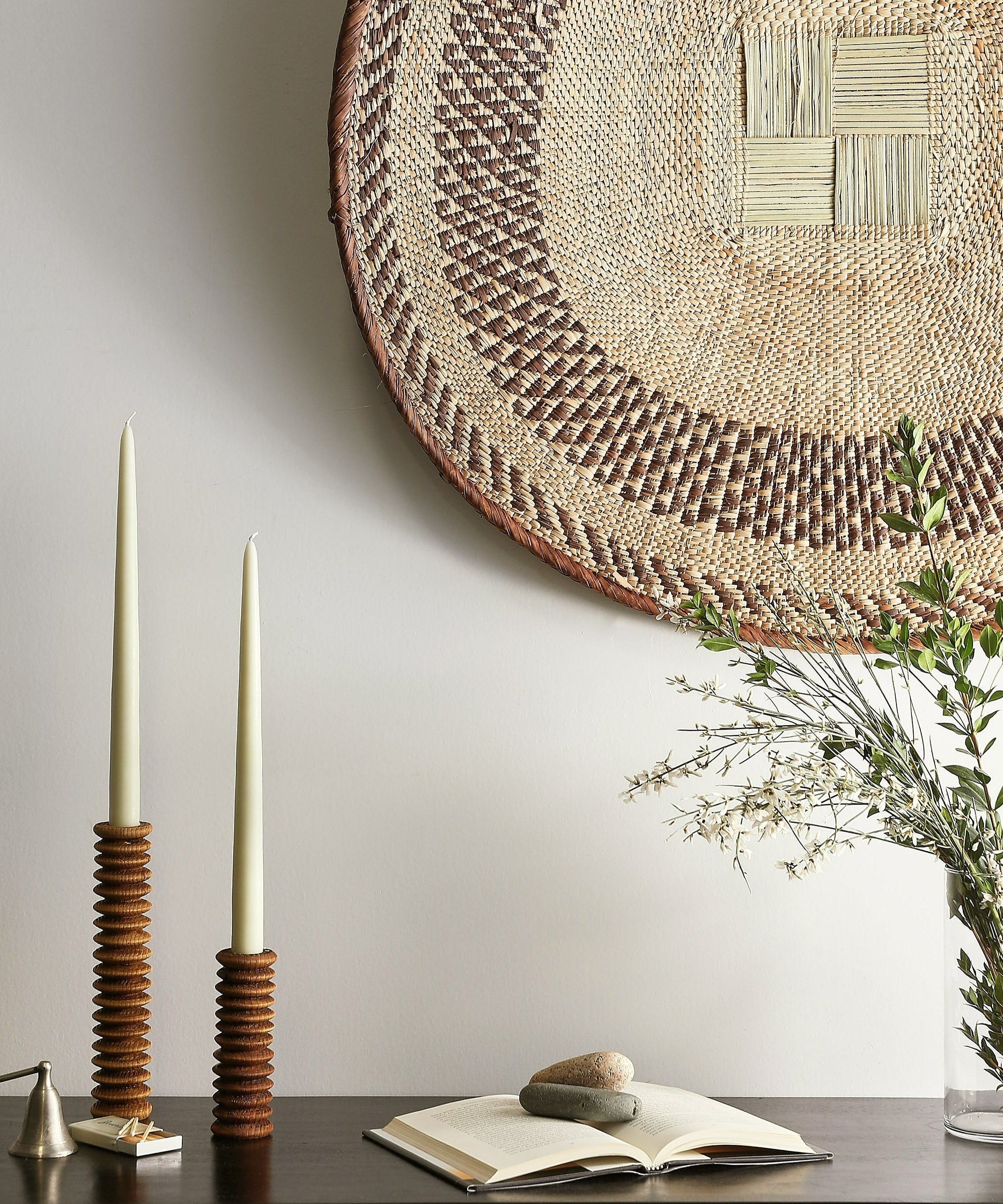 Spiral Pine Modern Wood Candle Candlestick Holder
