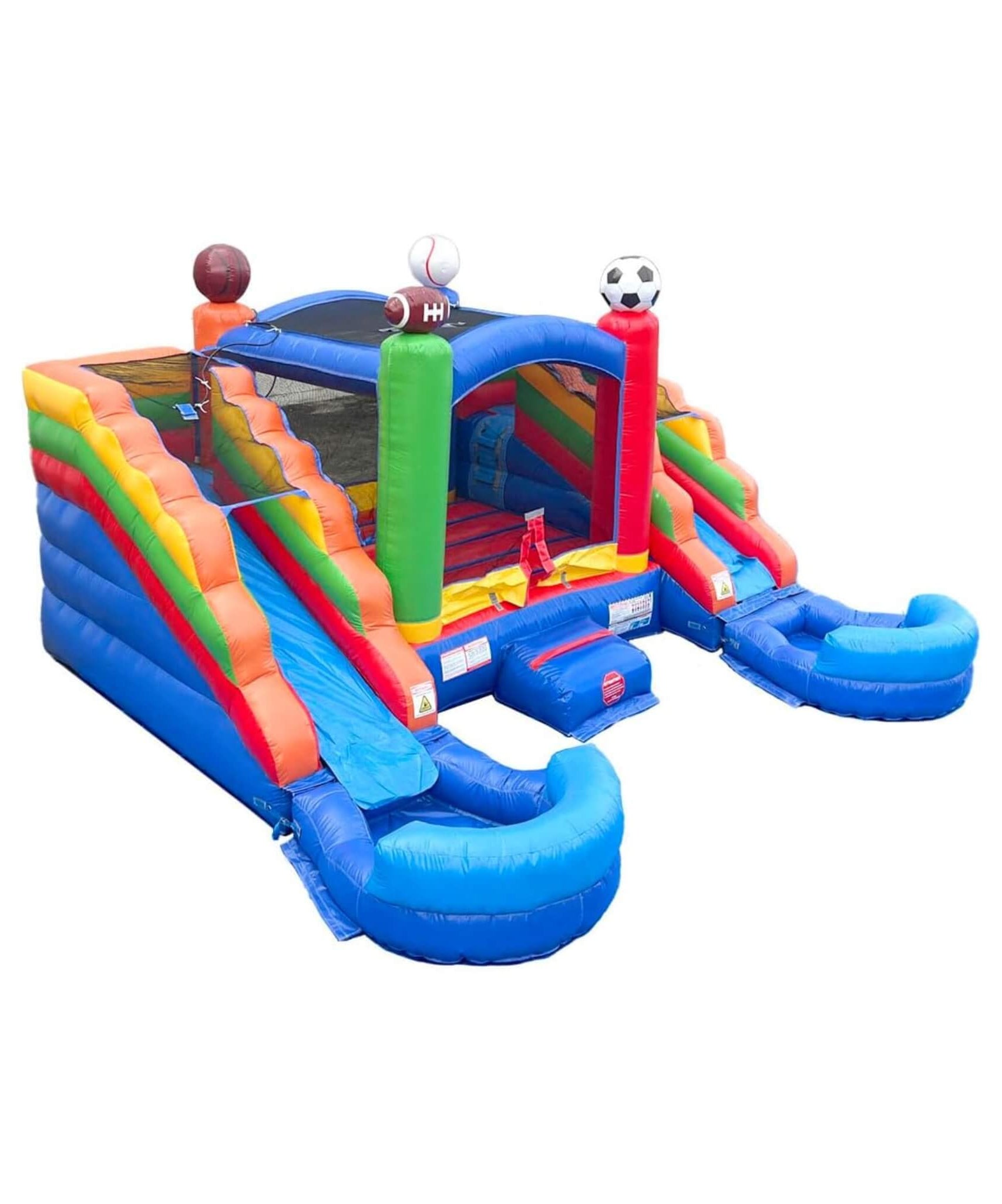 16FT Sports Castle Bounce House With Double Water Slides (SAK17635)