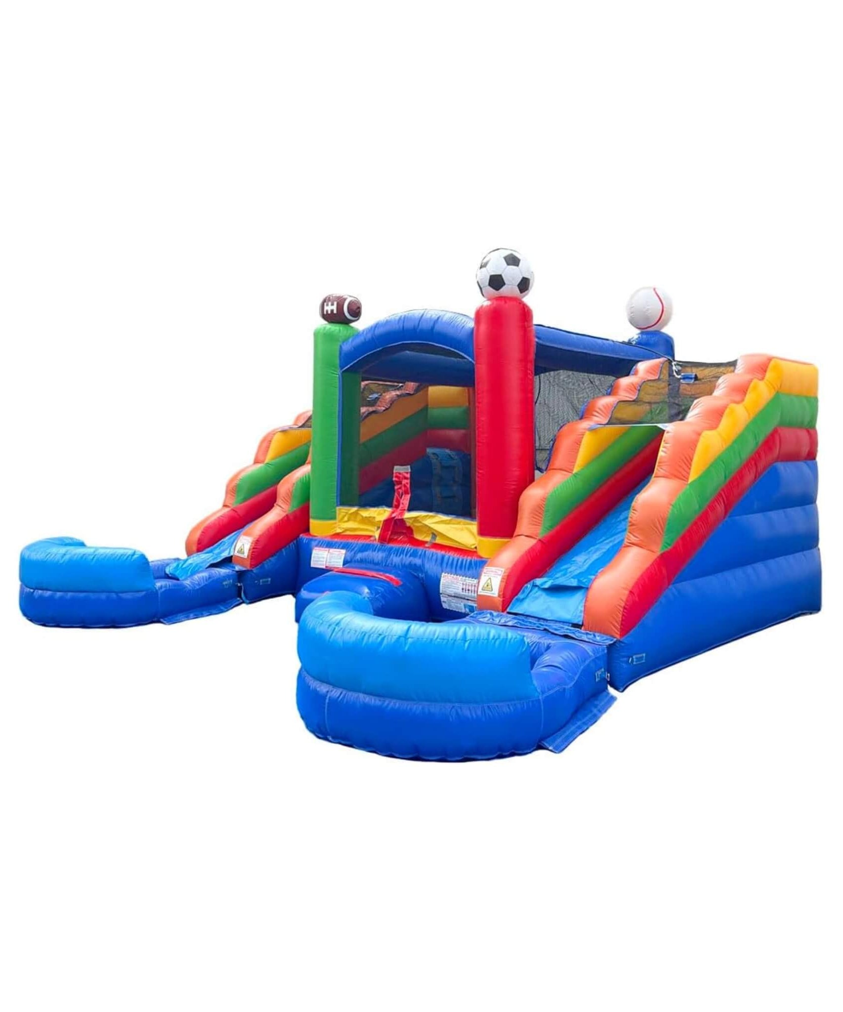 16FT Sports Castle Bounce House With Double Water Slides (SAK17635)