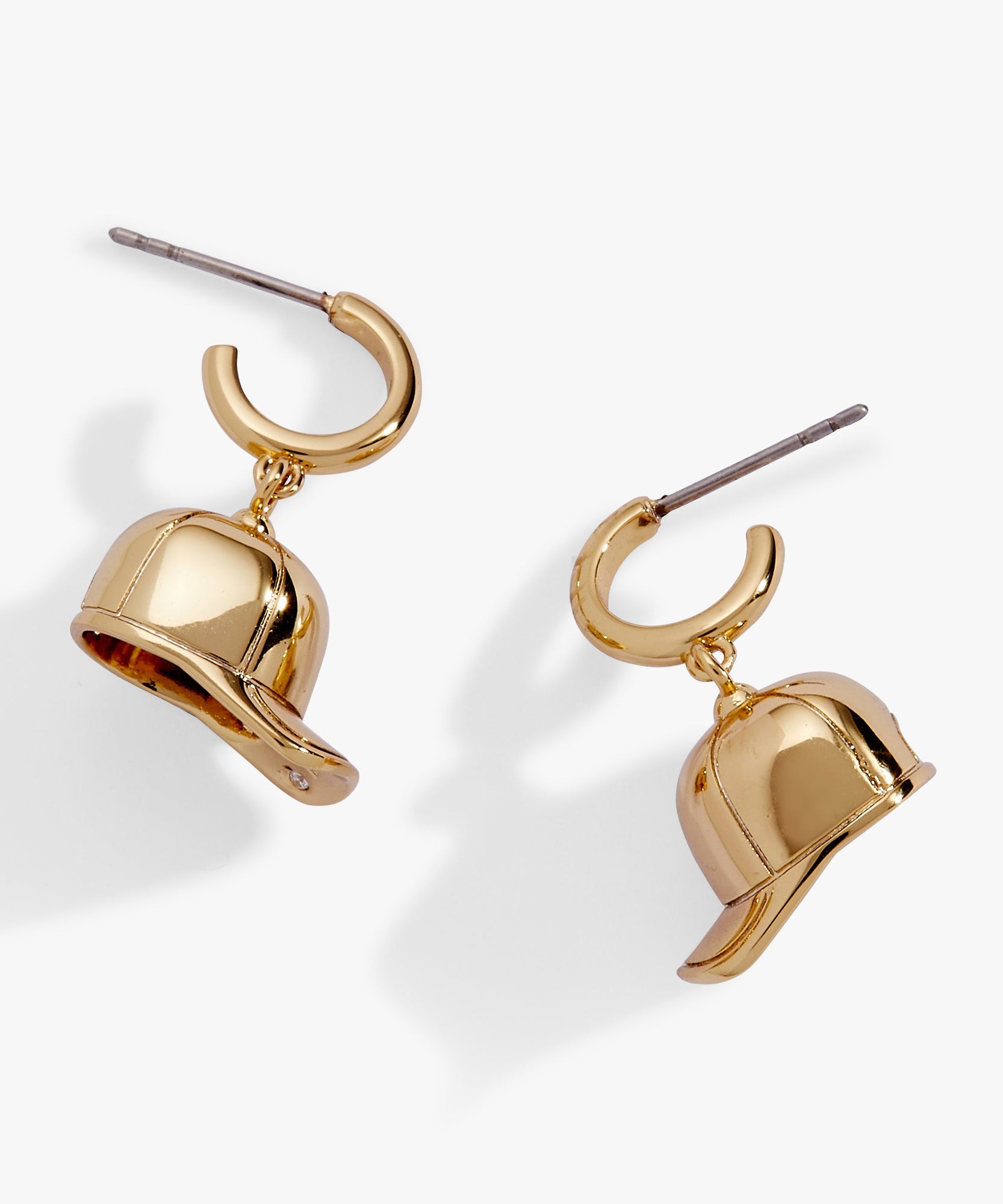 Baseball Cap Huggie Drop Earrings