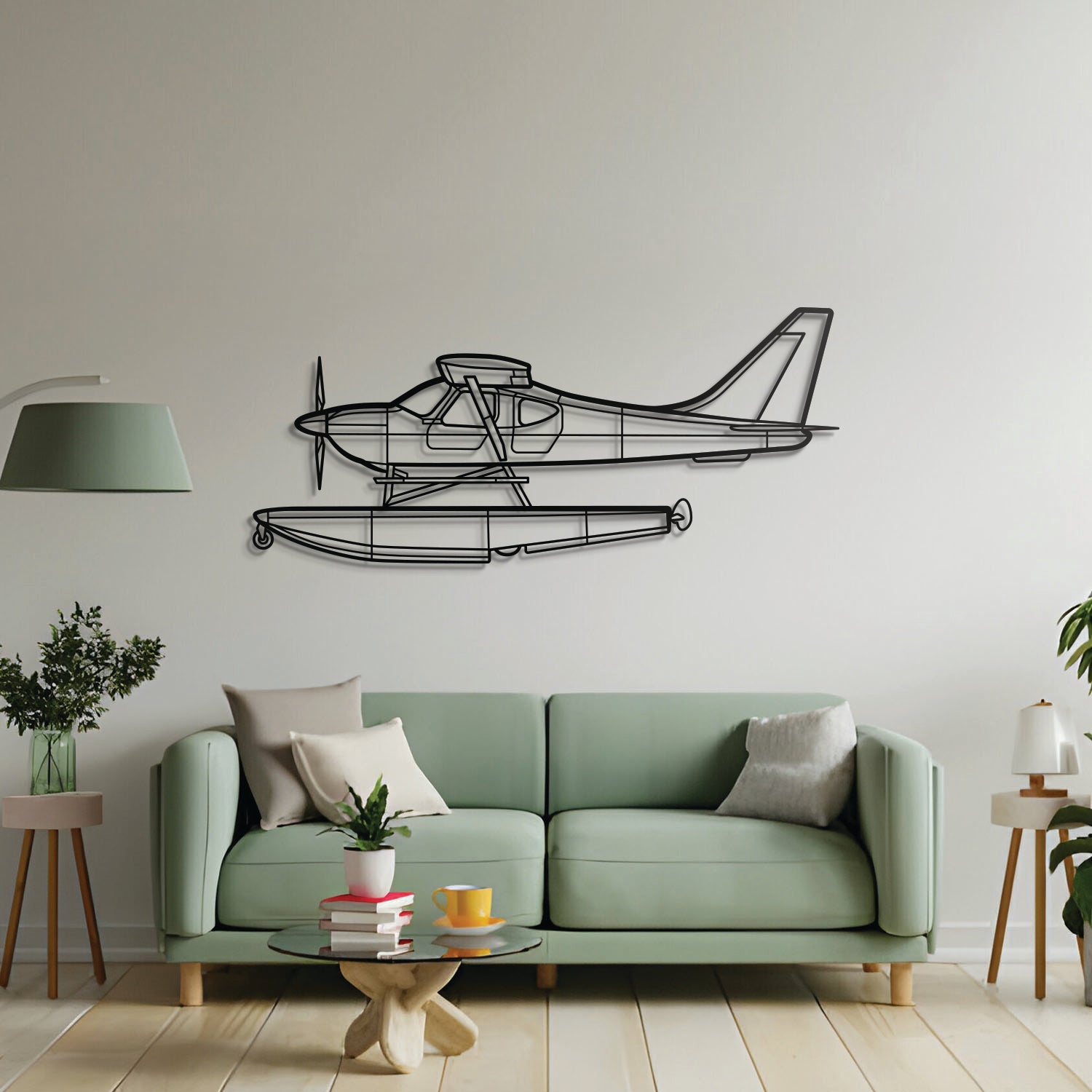 Sportler 2+2 Metallflugzeug Wandkunst - NCP0345