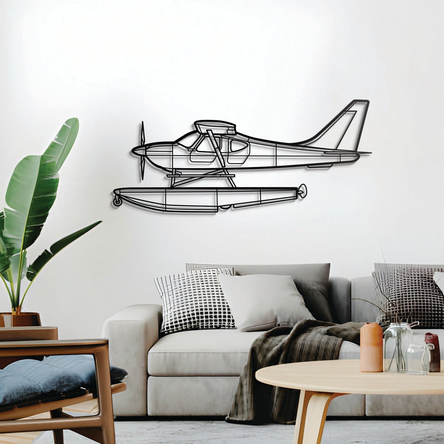 Sportler 2+2 Metallflugzeug Wandkunst - NCP0345