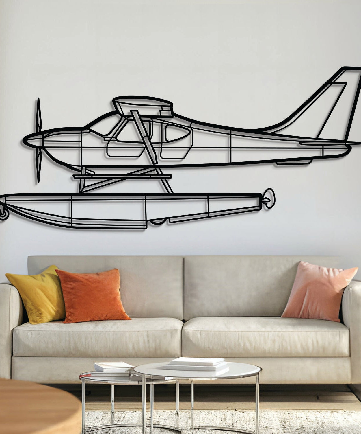 Sportler 2+2 Metallflugzeug Wandkunst - NCP0345