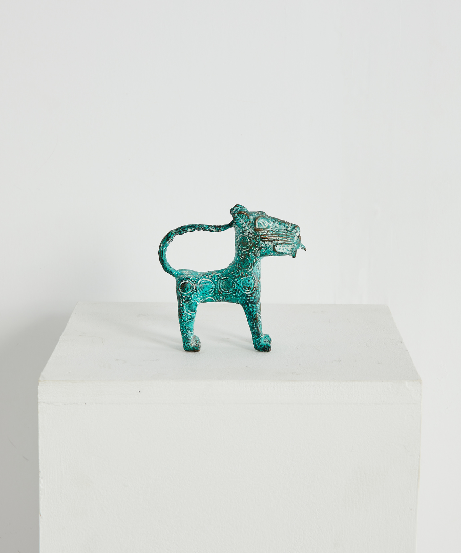 Mini Benin Bronze Metal Leopard Figurine