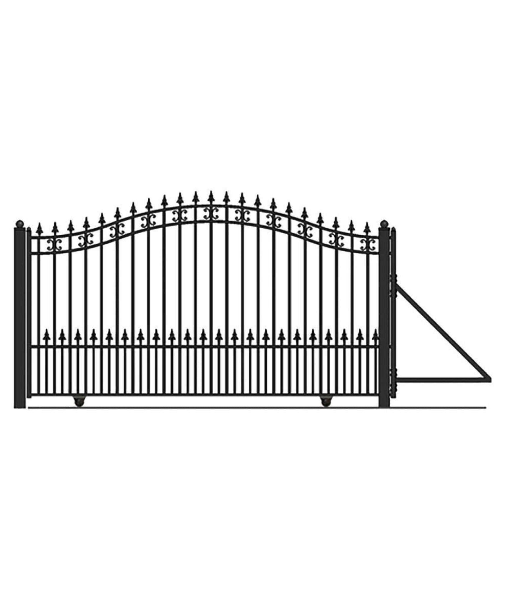 [12-18FT] Heavy-Duty St. Louis-Style Steel Sliding Driveway Gate (SAK64978)
