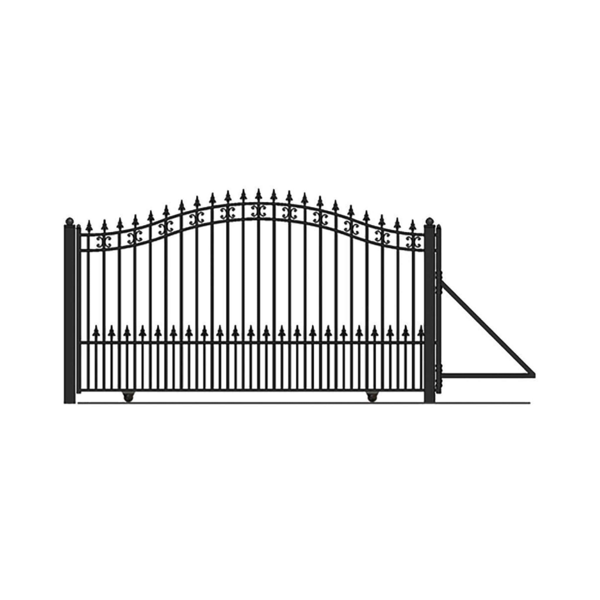 [12-18FT] Heavy-Duty St. Louis-Style Steel Sliding Driveway Gate (SAK64978)