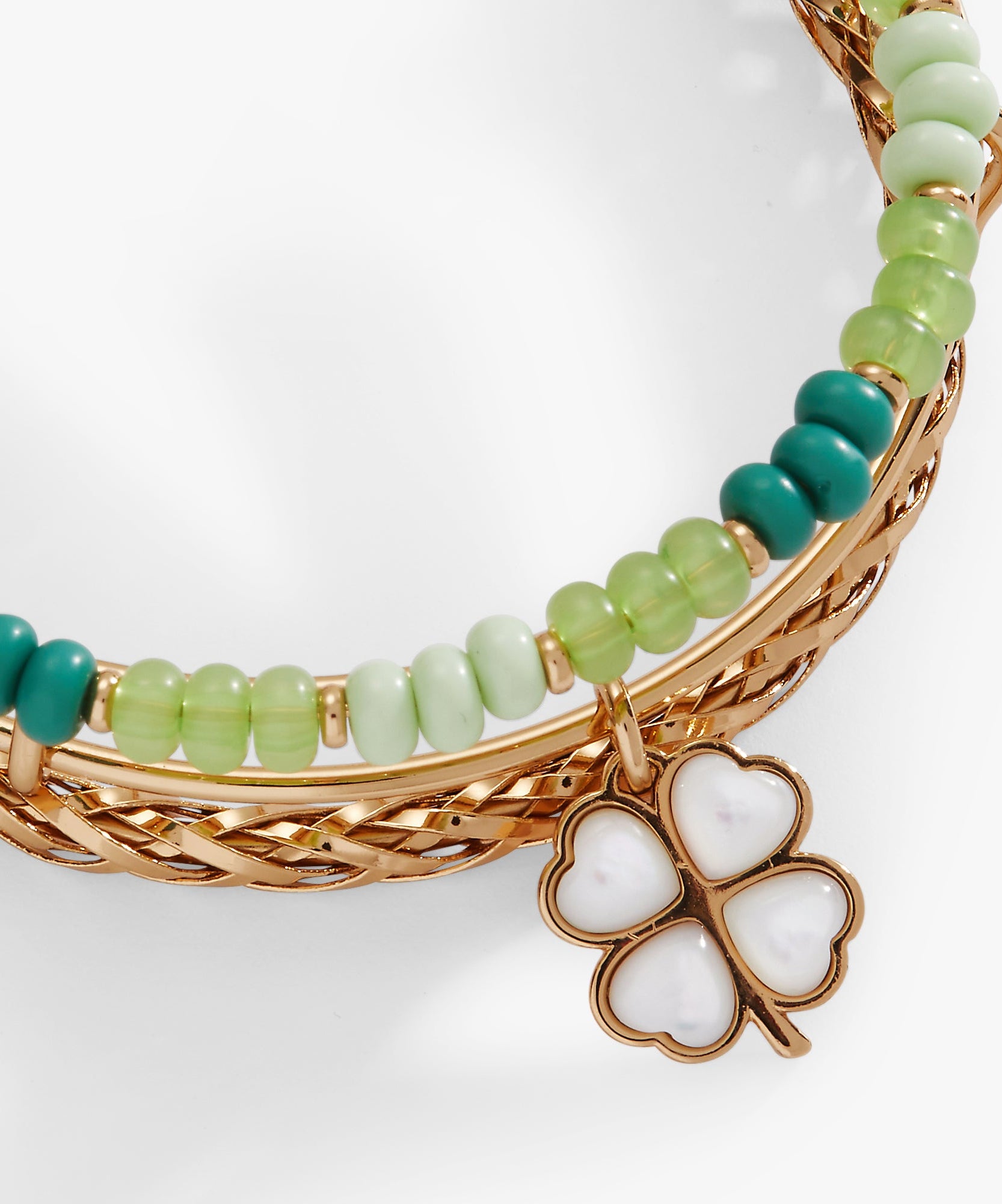Lucky Four-Leaf Clover Set of 3 Bangles