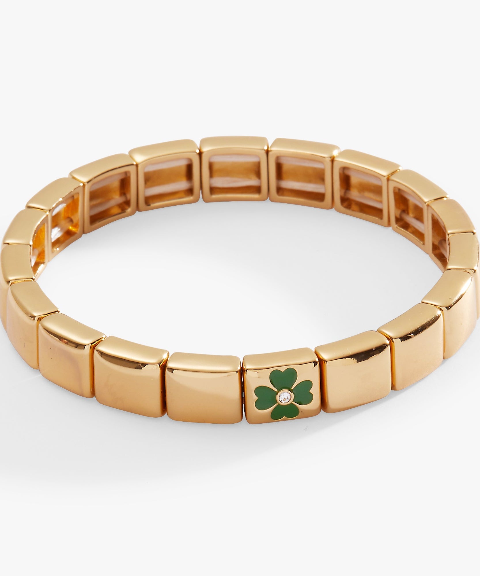 Lucky Four-Leaf Clover Stretch Bracelet