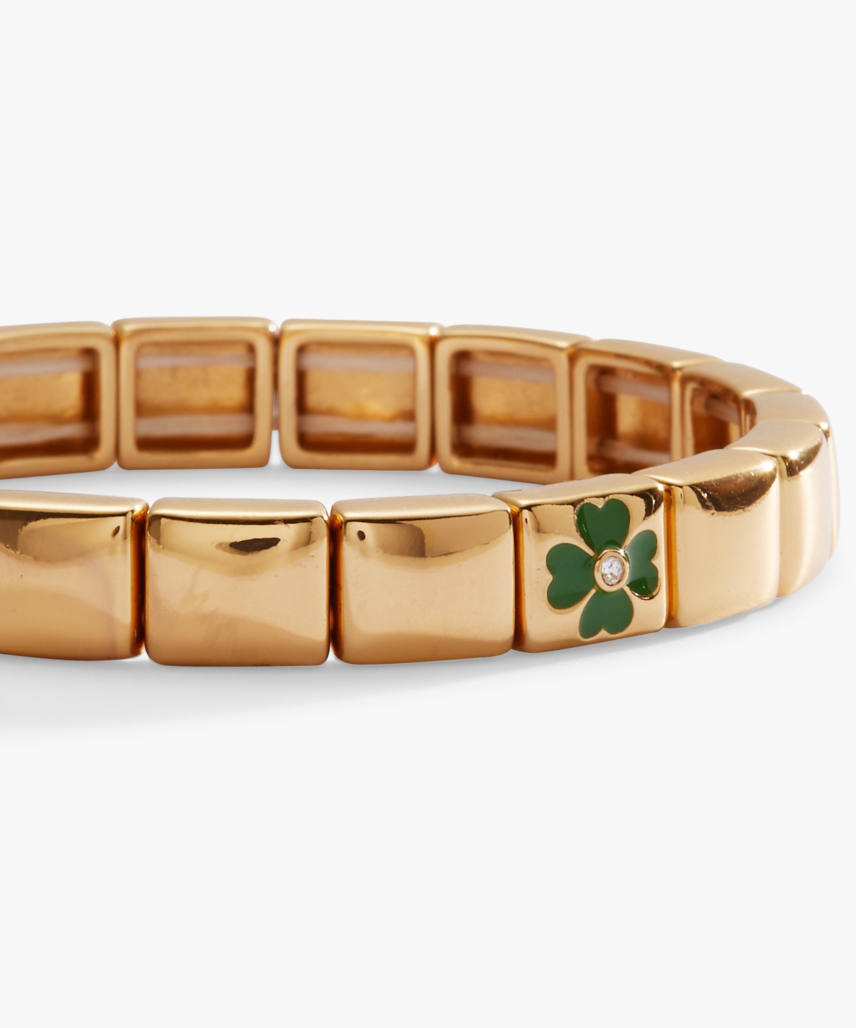 Lucky Four-Leaf Clover Stretch Bracelet