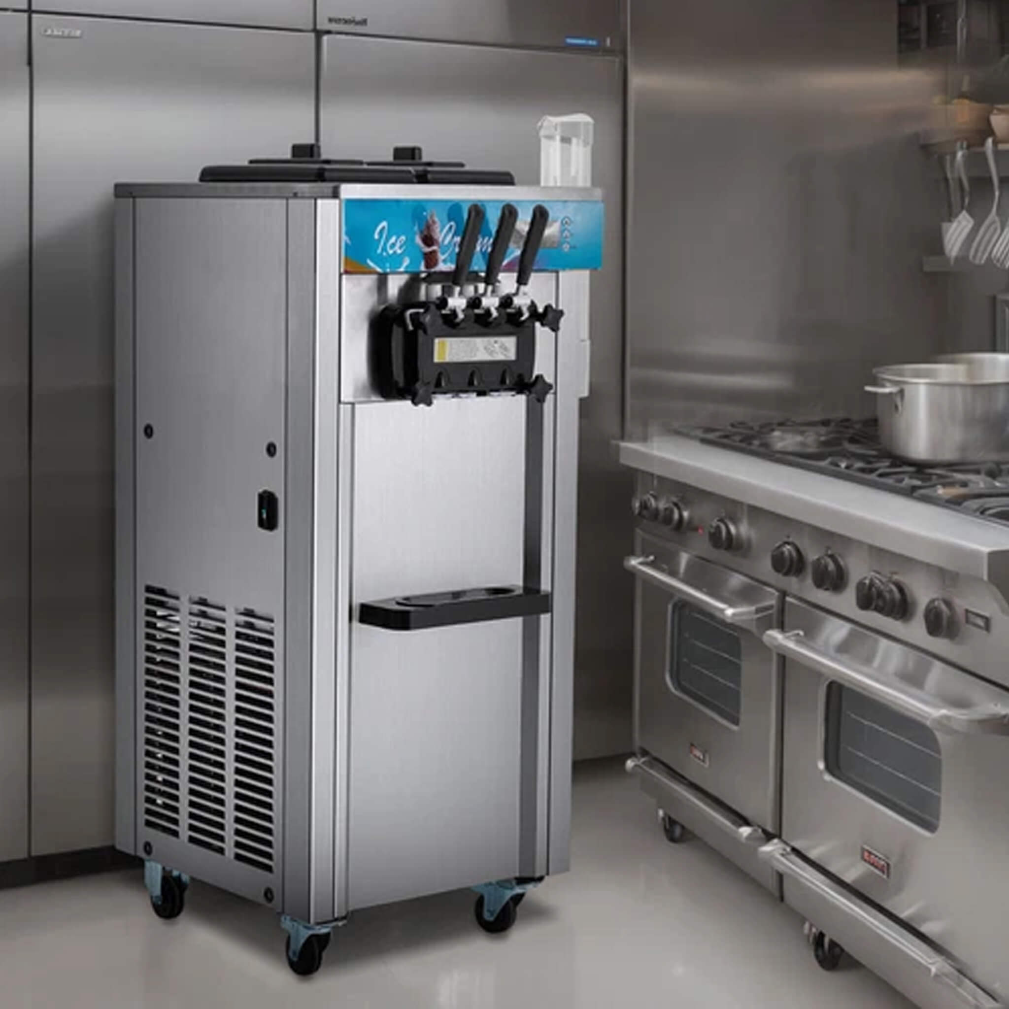 Stainless Steel Commercial 21-31 L/H 3-Flavor Soft Serve Ice Cream Machine Maker (SAK65291)
