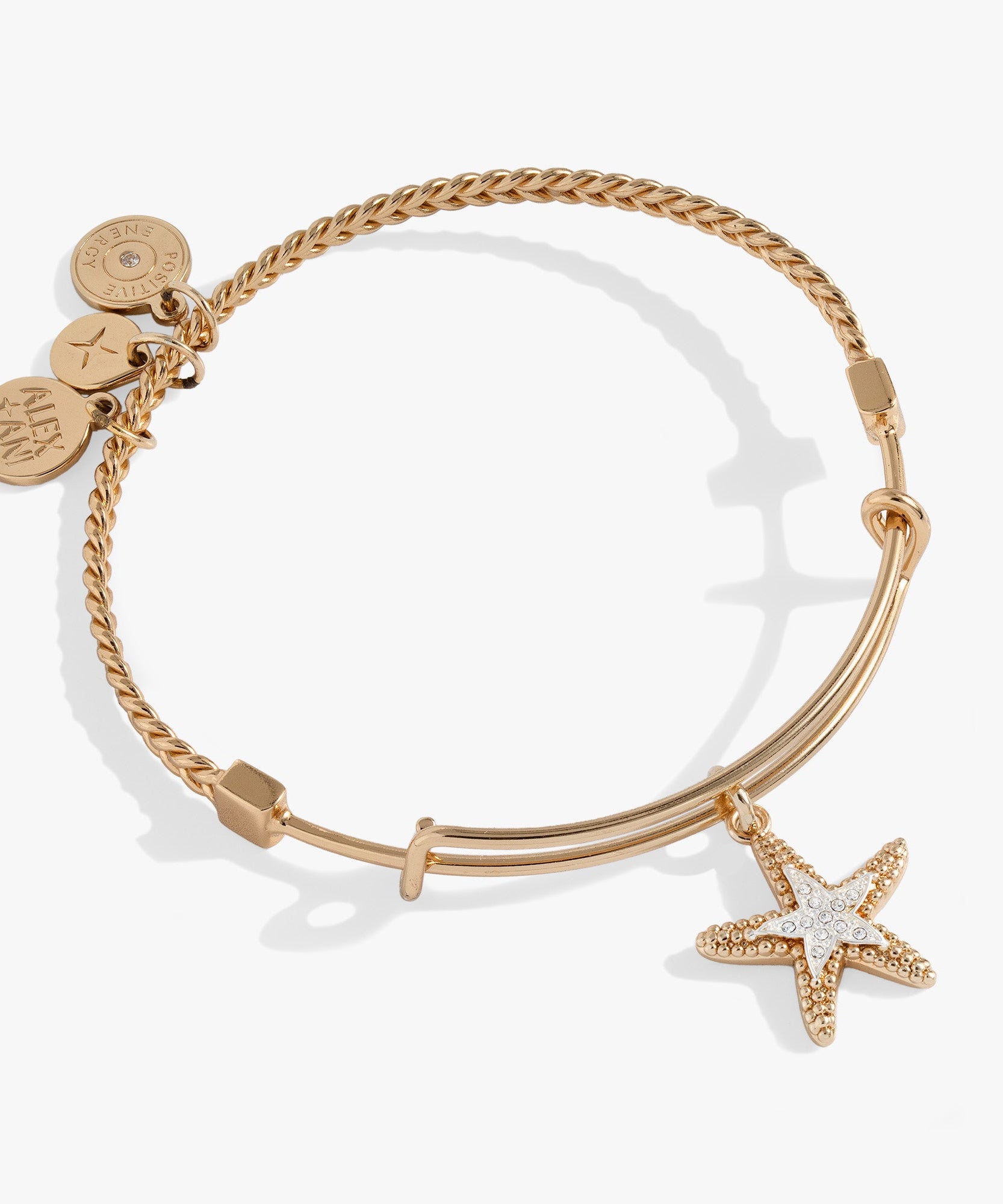 Textured Starfish Charm Bangle