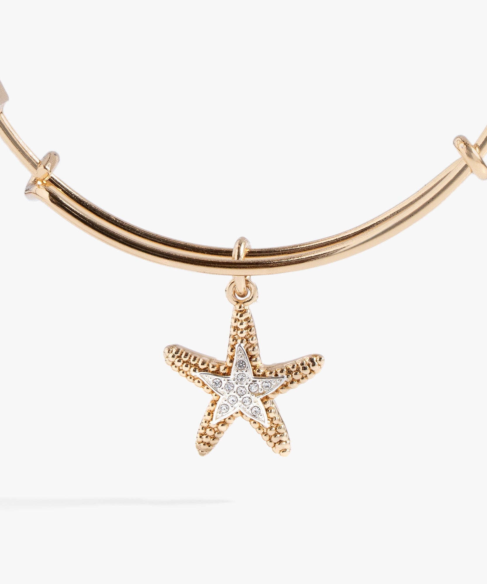 Textured Starfish Charm Bangle