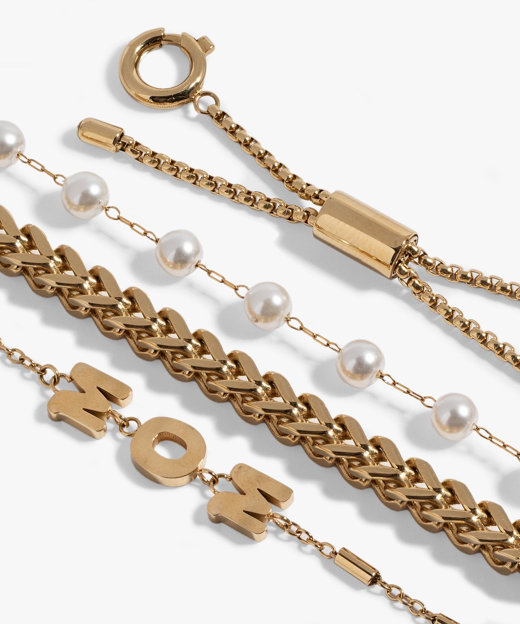 Mom Pearl Stranded™ Bracelet Set