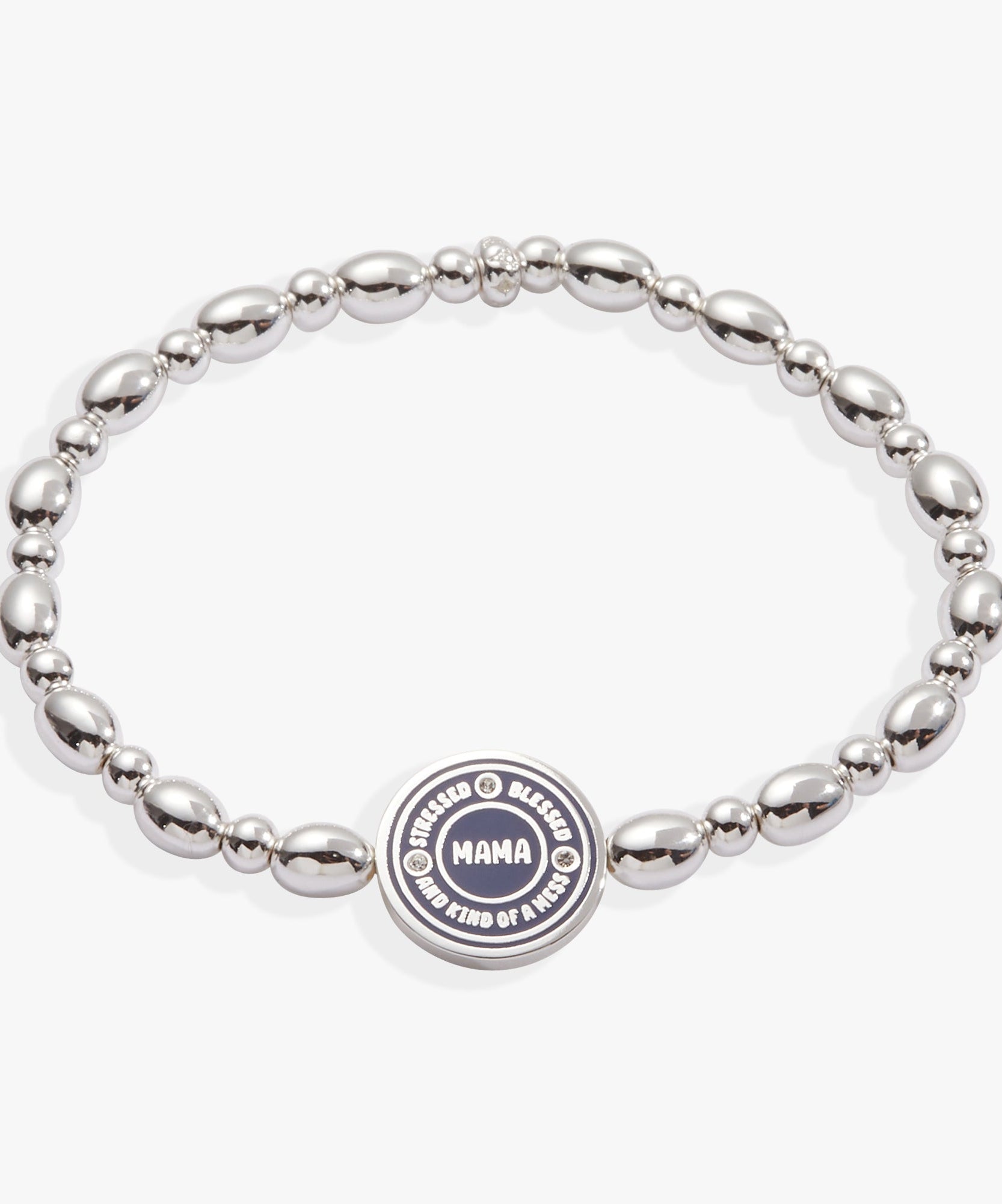 “Mama — Stressed, Blessed and Kind of a Mess” Stretch Bracelet