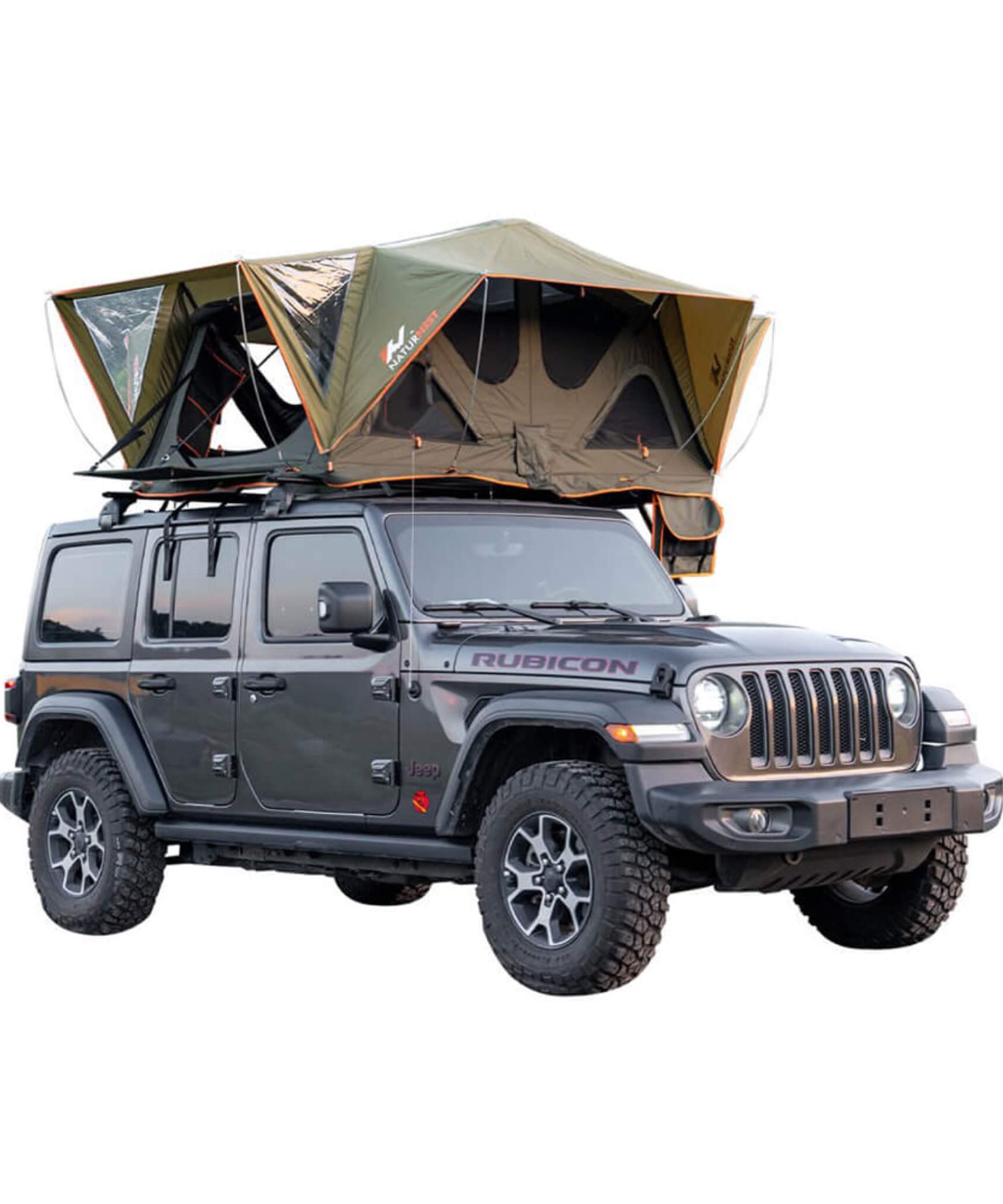 Naturnest Andromeda Green Soft-Shell Rooftop Tent With Large Panoramic Skylight & YKK Doors (SAK50612)