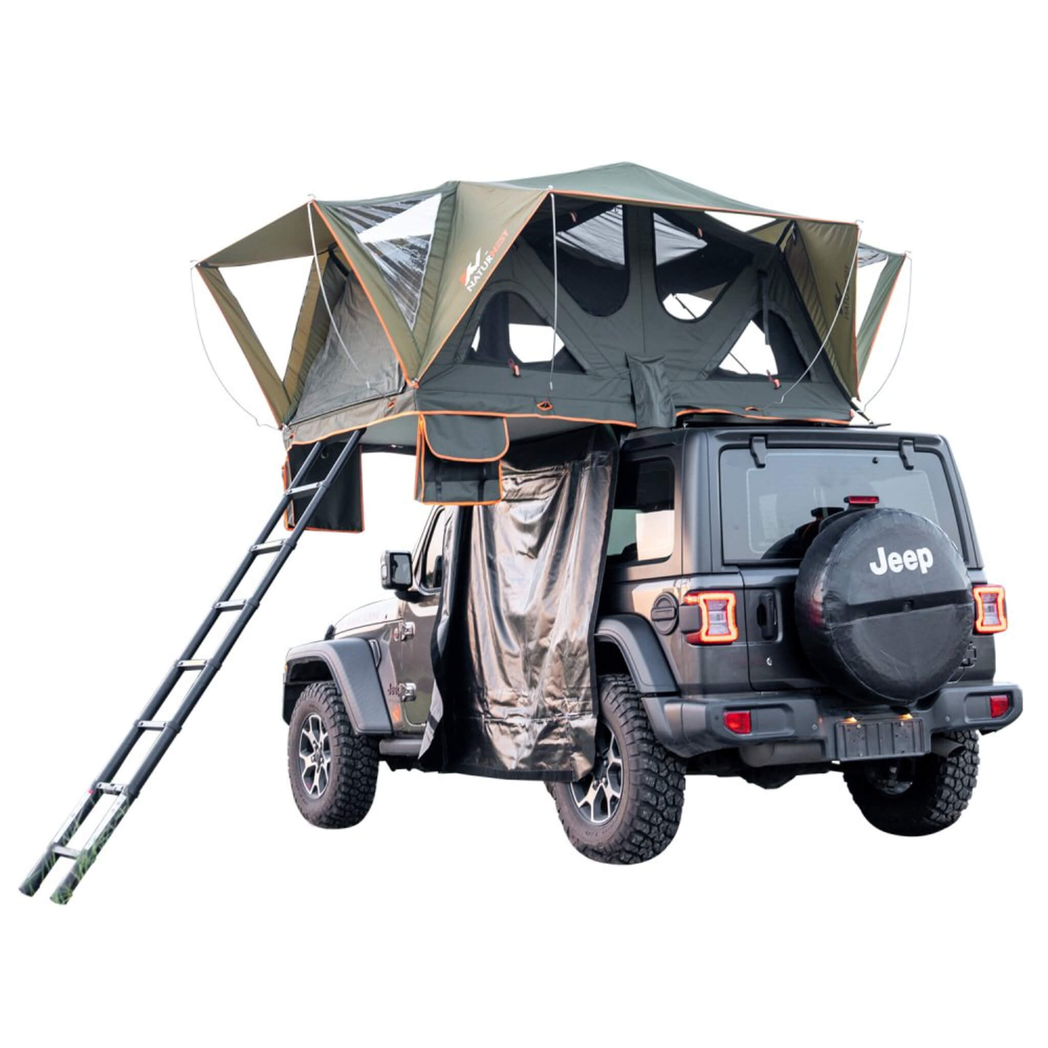Naturnest Andromeda Green Soft-Shell Rooftop Tent With Large Panoramic Skylight & YKK Doors (SAK50612)