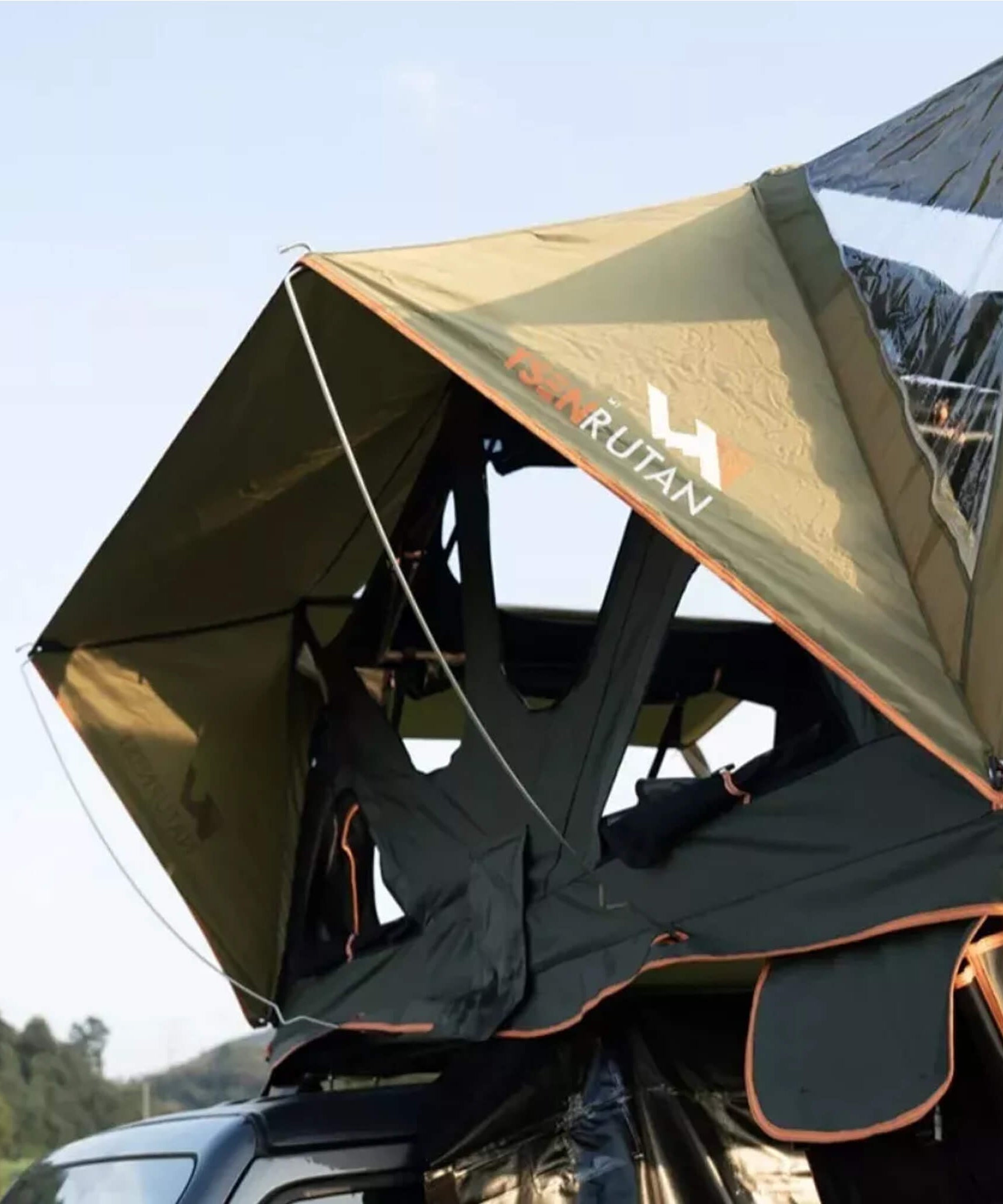 Naturnest Andromeda Green Soft-Shell Rooftop Tent With Large Panoramic Skylight & YKK Doors (SAK50612)