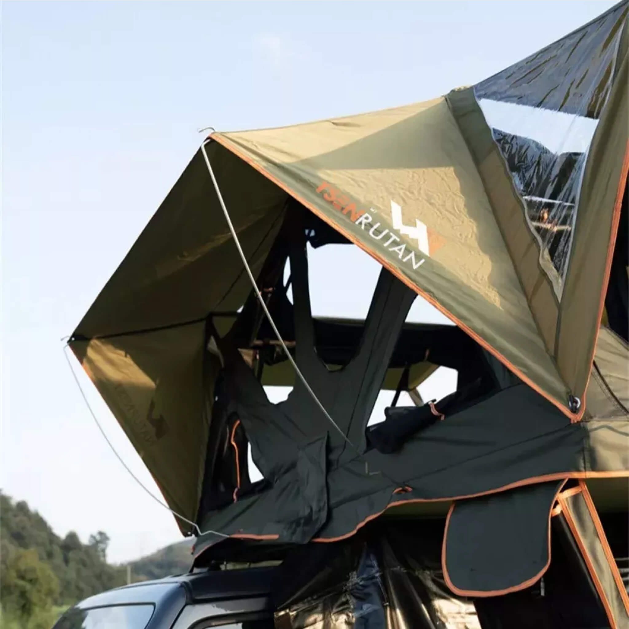 Naturnest Andromeda Green Soft-Shell Rooftop Tent With Large Panoramic Skylight & YKK Doors (SAK50612)