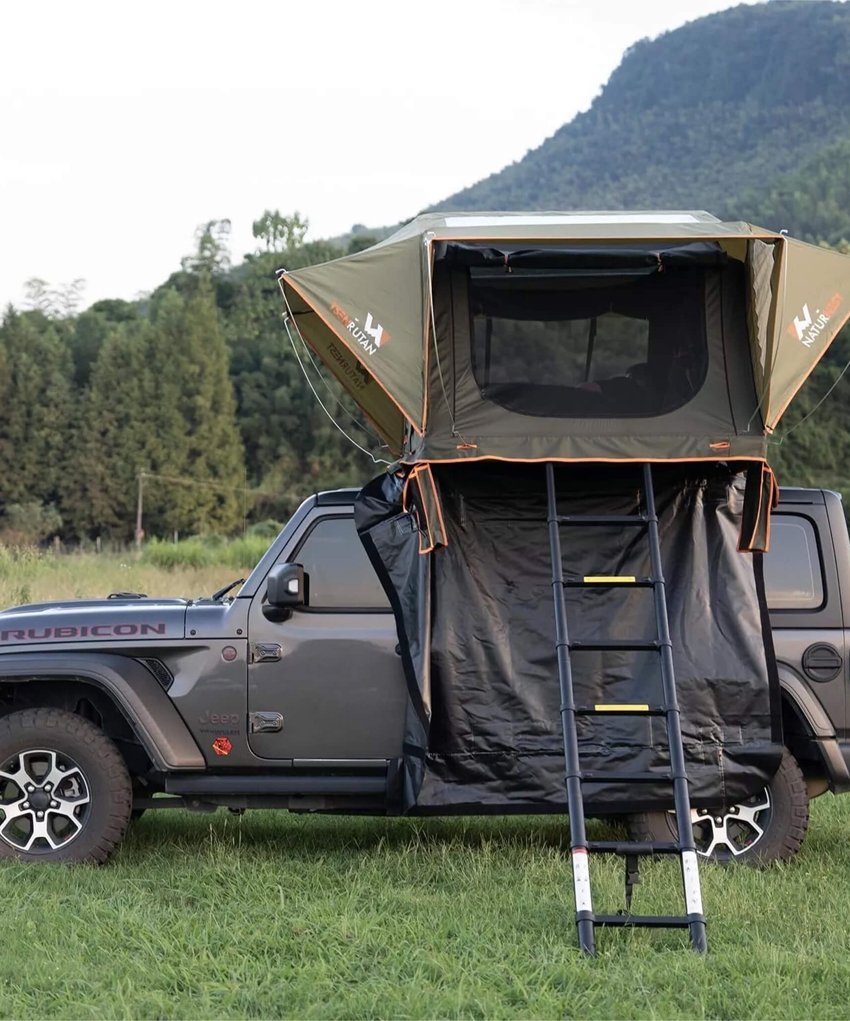 Naturnest Andromeda Green Soft-Shell Rooftop Tent With Large Panoramic Skylight & YKK Doors (SAK50612)