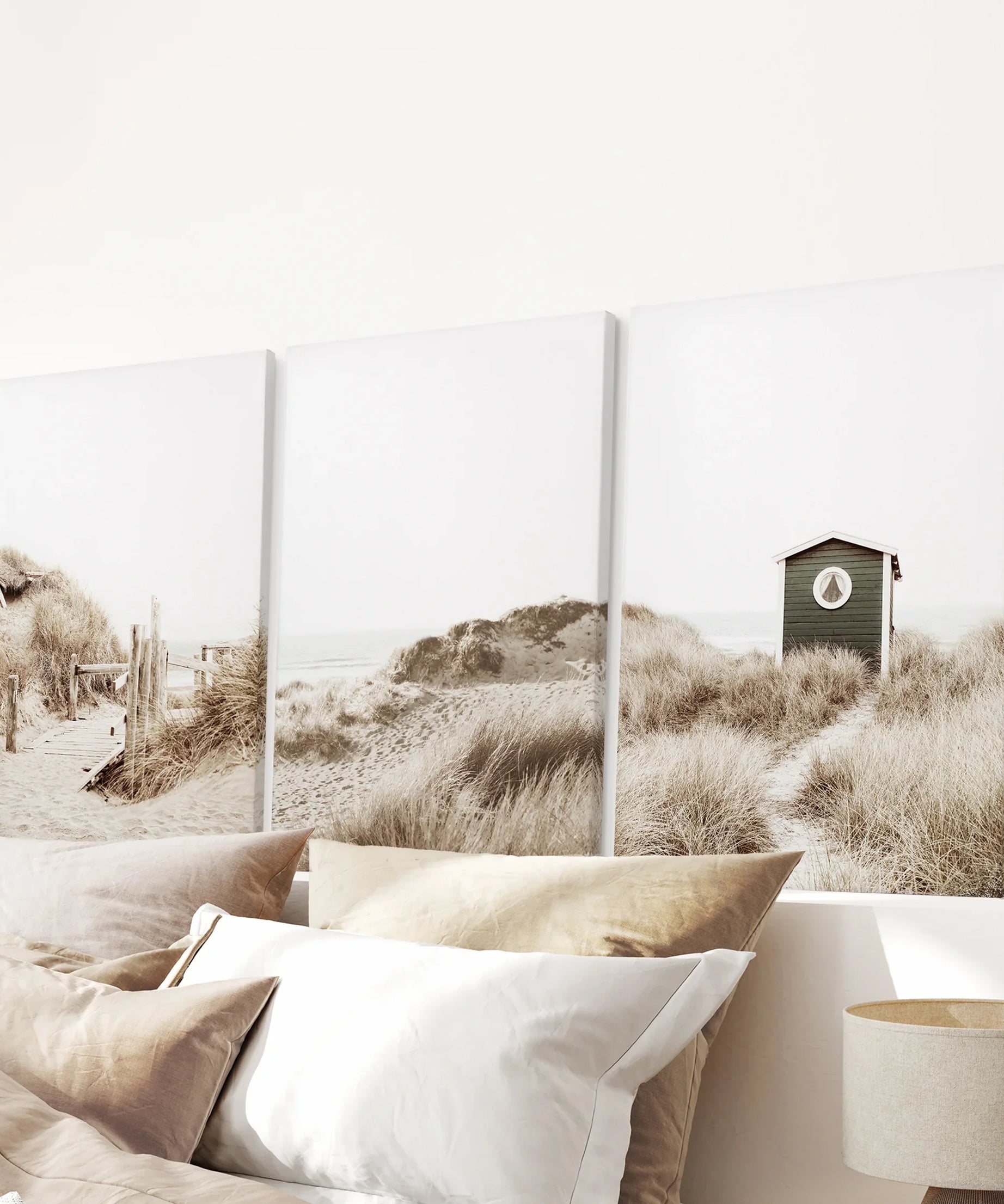 Minimalist Coastal Gallery Wall. Beige Beach Decor Set